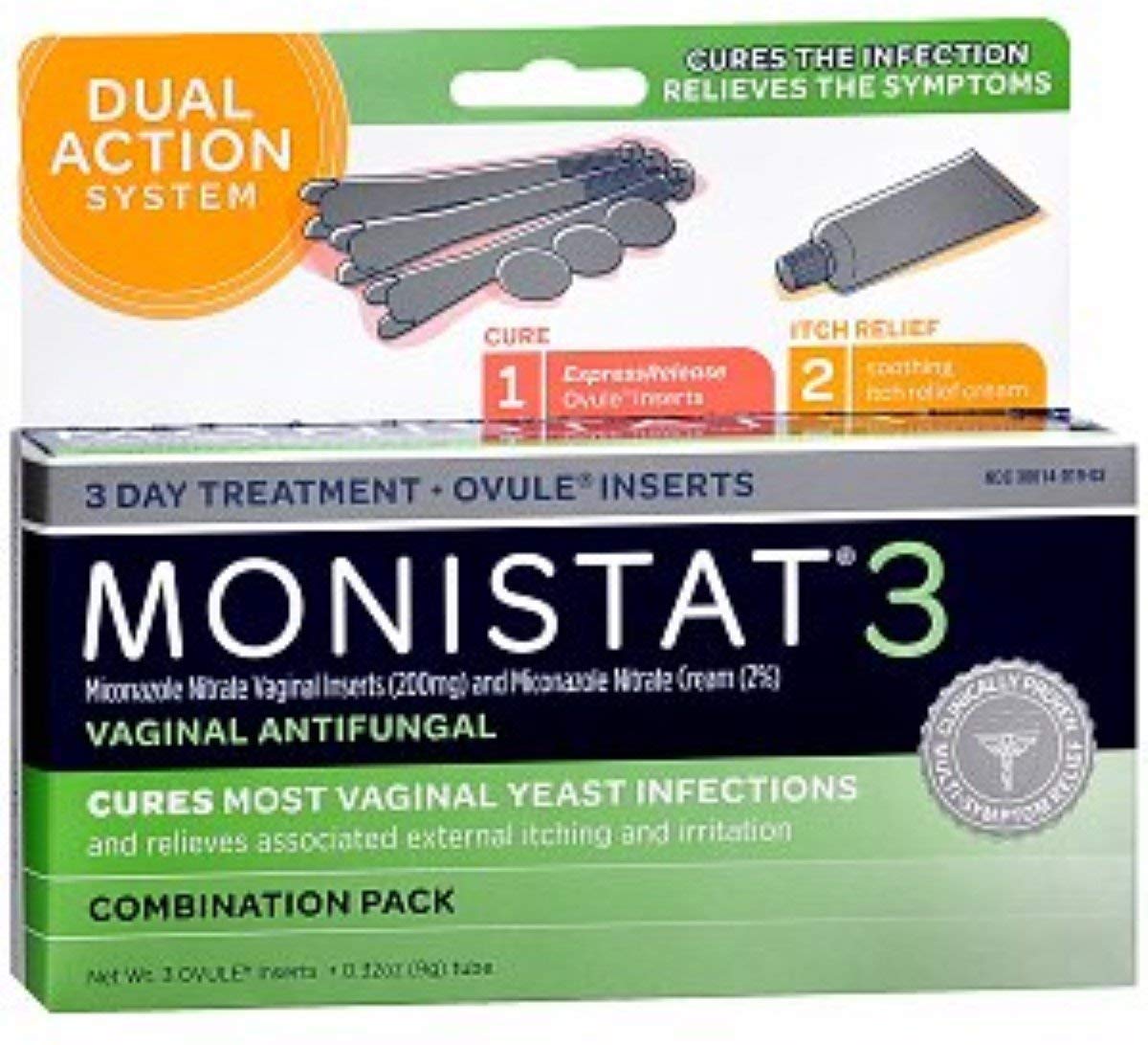 MONISTAT 3 CURE/ITCH RLF OVULE 2pack Monistat uk supplements