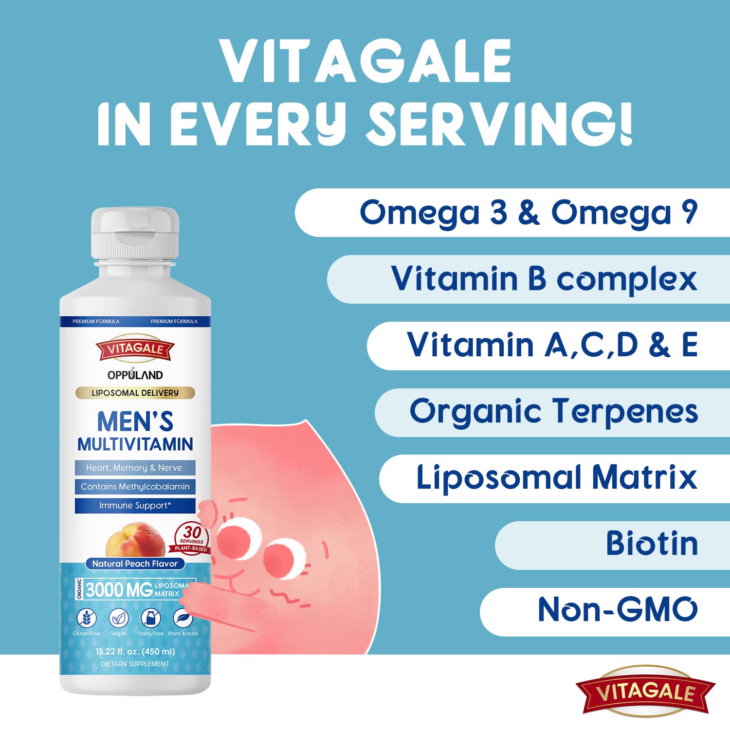 oppuland - Men's Multivitamin - Liquid Supplement - Liposomal Delivery - Daily Multi Vitamin with Biotin B Complex Omega-3 - Hair & Nail Support Vitamin oppuland uk supplements