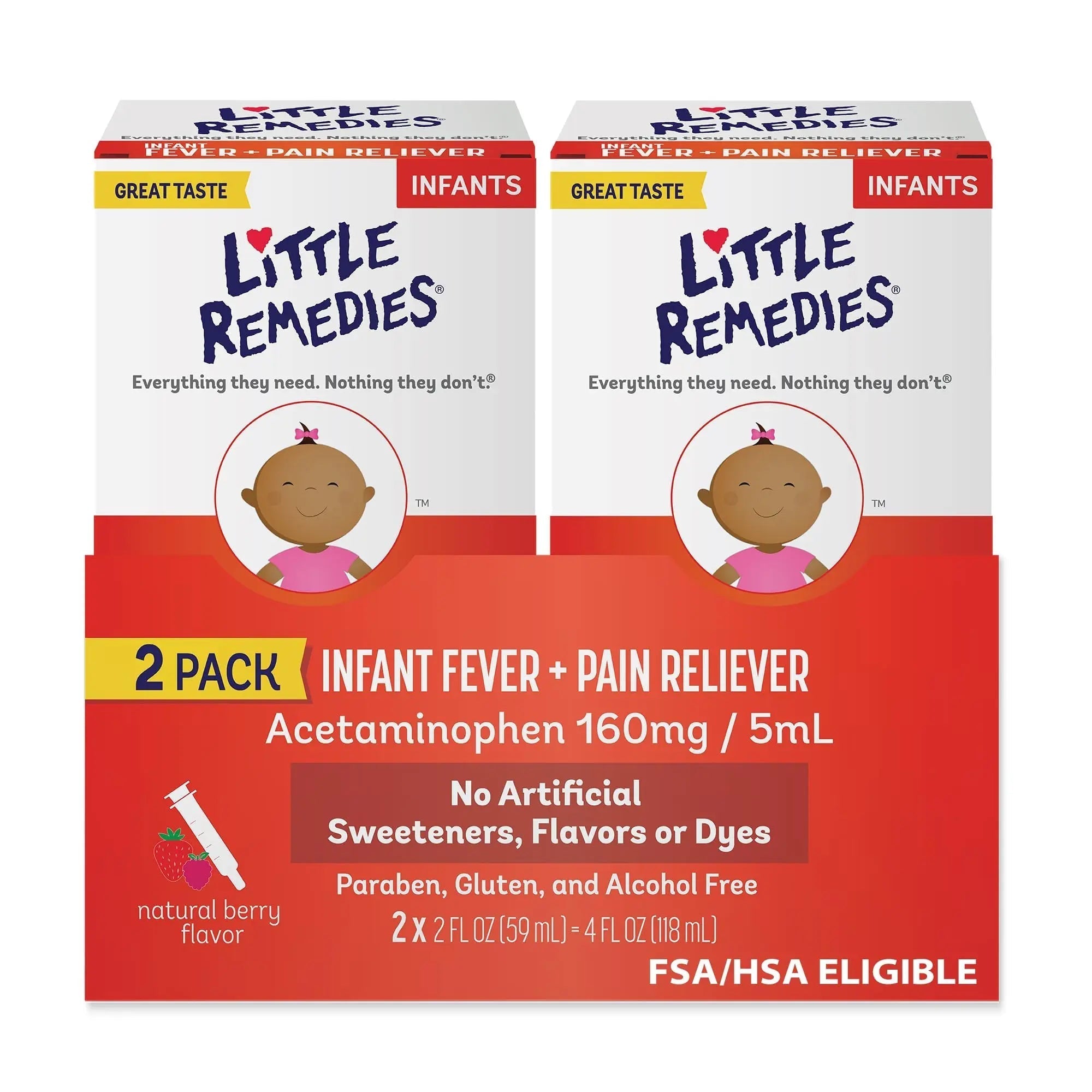 Little Remedies Infant Fever & Pain Reliever with Acetaminophen, Baby Medicine with No Artificial Sweeteners, Flavors or Dyes, Natural Berry Flavor, 2 Fl Oz, Pack of 2 Little Remedies uk supplements