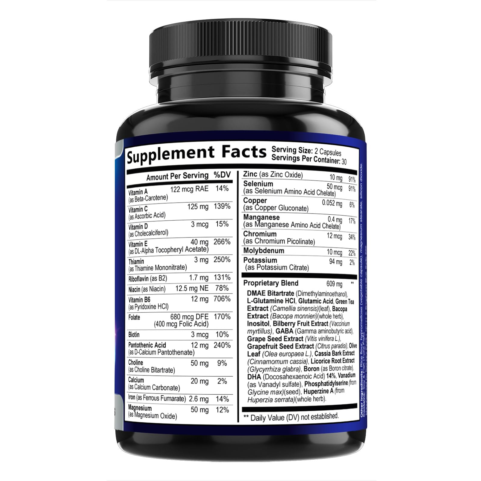 Brain Memory Supplement - 3X Strength Nootropics for Concentration, Clarity & Focus Support - Brain Health Cognitive Vitamins with Bacopa, Phosphatidylserine & DMAE, Brain Booster Pills, 60 Capsules Nature's Peak uk supplements