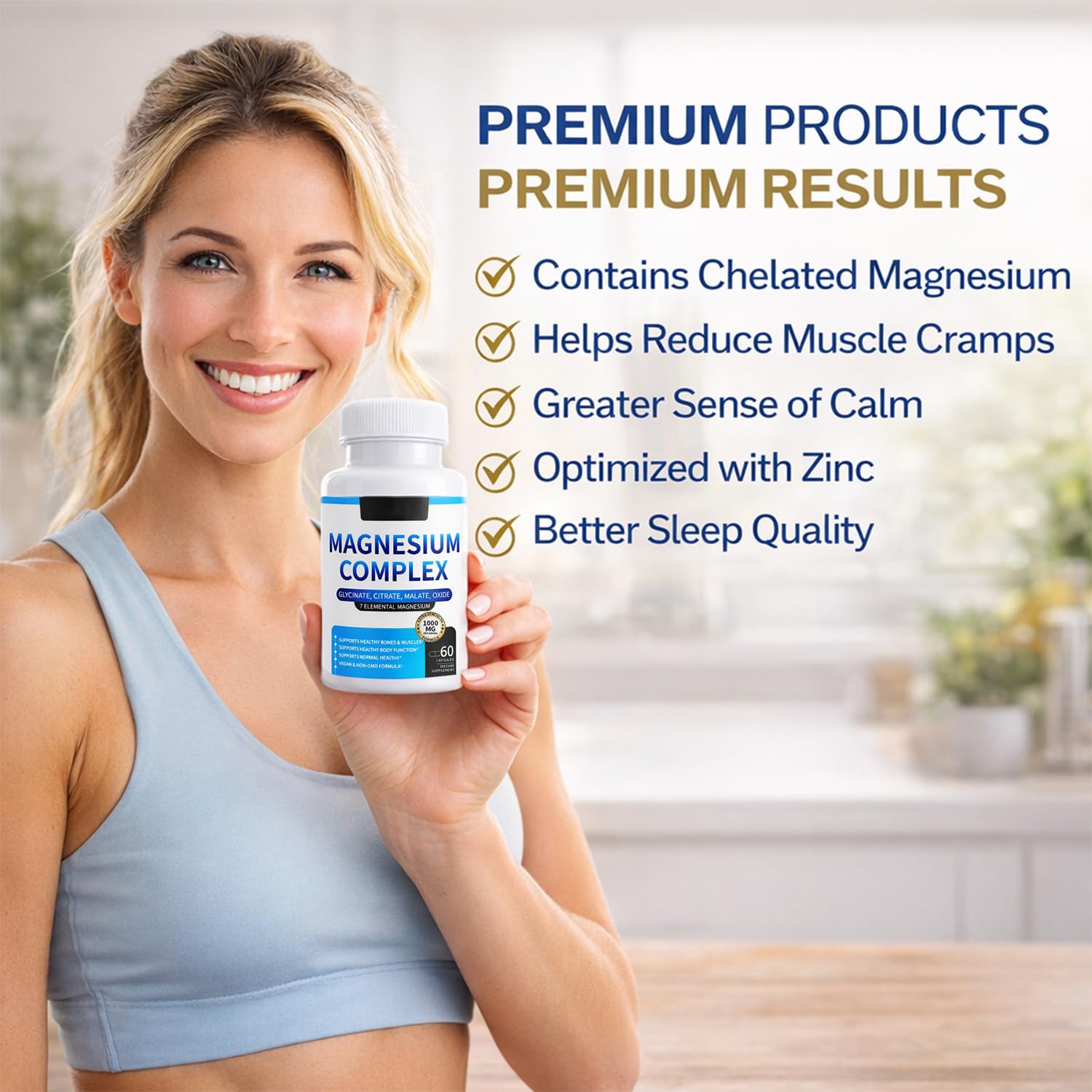 Magnesium Complex for Women & Men 1000mg — 7-in-1 Magnesium (Glycinate, Citrate & Malate) for Sleep Support, Stress Relief, Muscle Recovery — Vegan, 60 Capsules ElixAid uk supplements