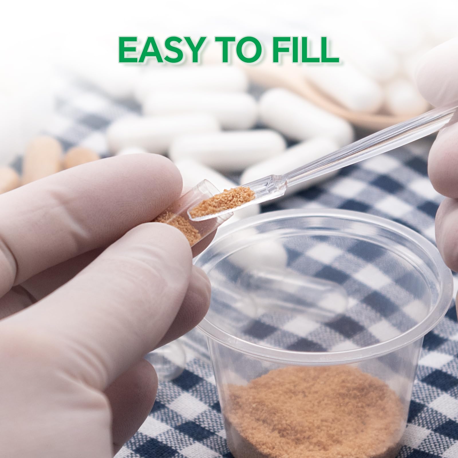 Angtai JN Capsules Size 000 Vegan Empty Plant Based Clear (100 Count) Gluten Free, Non-GMO, Halal Certified Pill Caps Filling Kit with 2 Spoons for Vegetarian DIY Your Own Supplements Angtai JN uk supplements