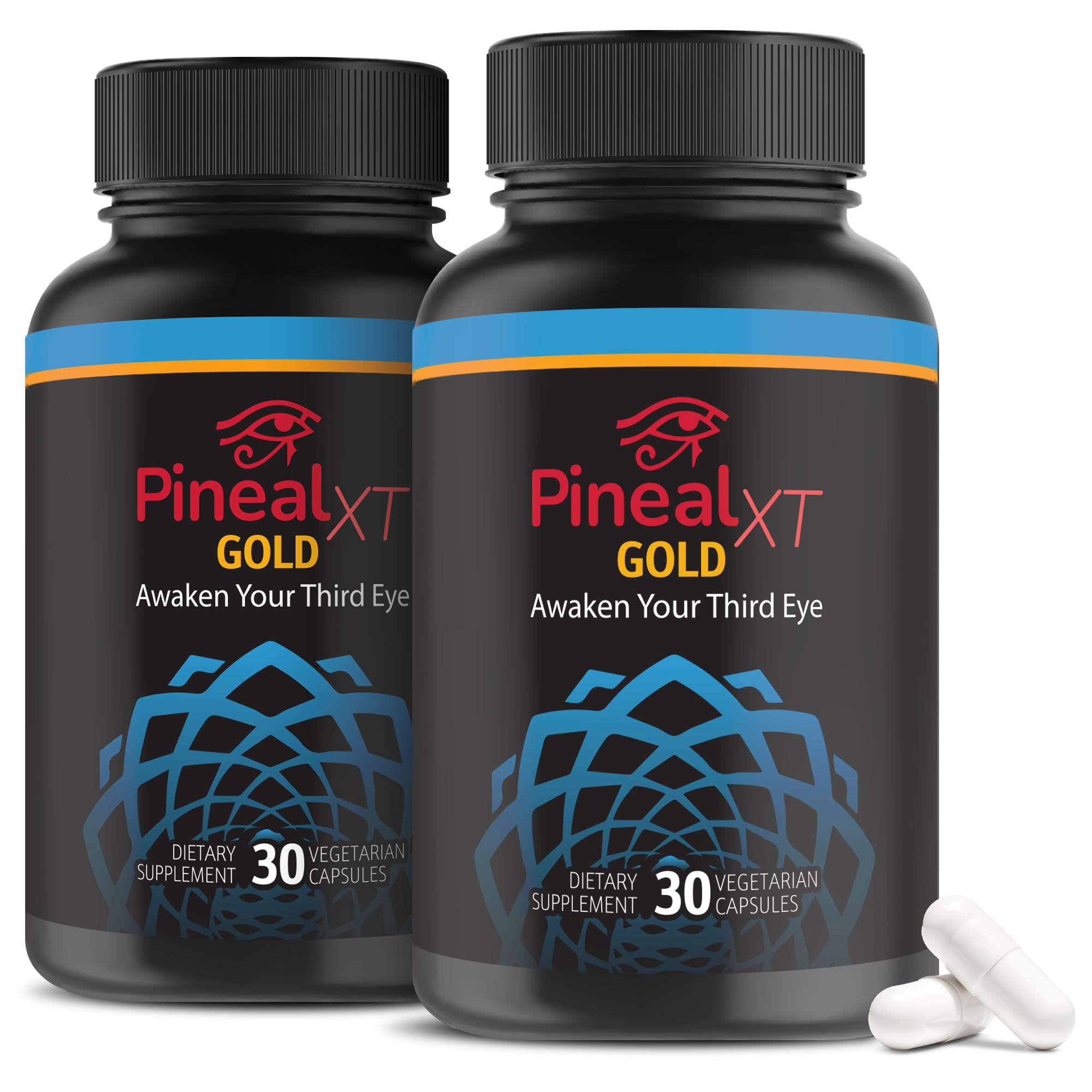 Nutraville Pineal XT Gold - Pineal Gland Supplement - Third Eye Awakening - Focus and Memory Supplement for Brain - 7 Powerful Ingredients Decalcify, Detox, and Activate Your Pineal Gland, 2 Pack Nutraville uk supplements