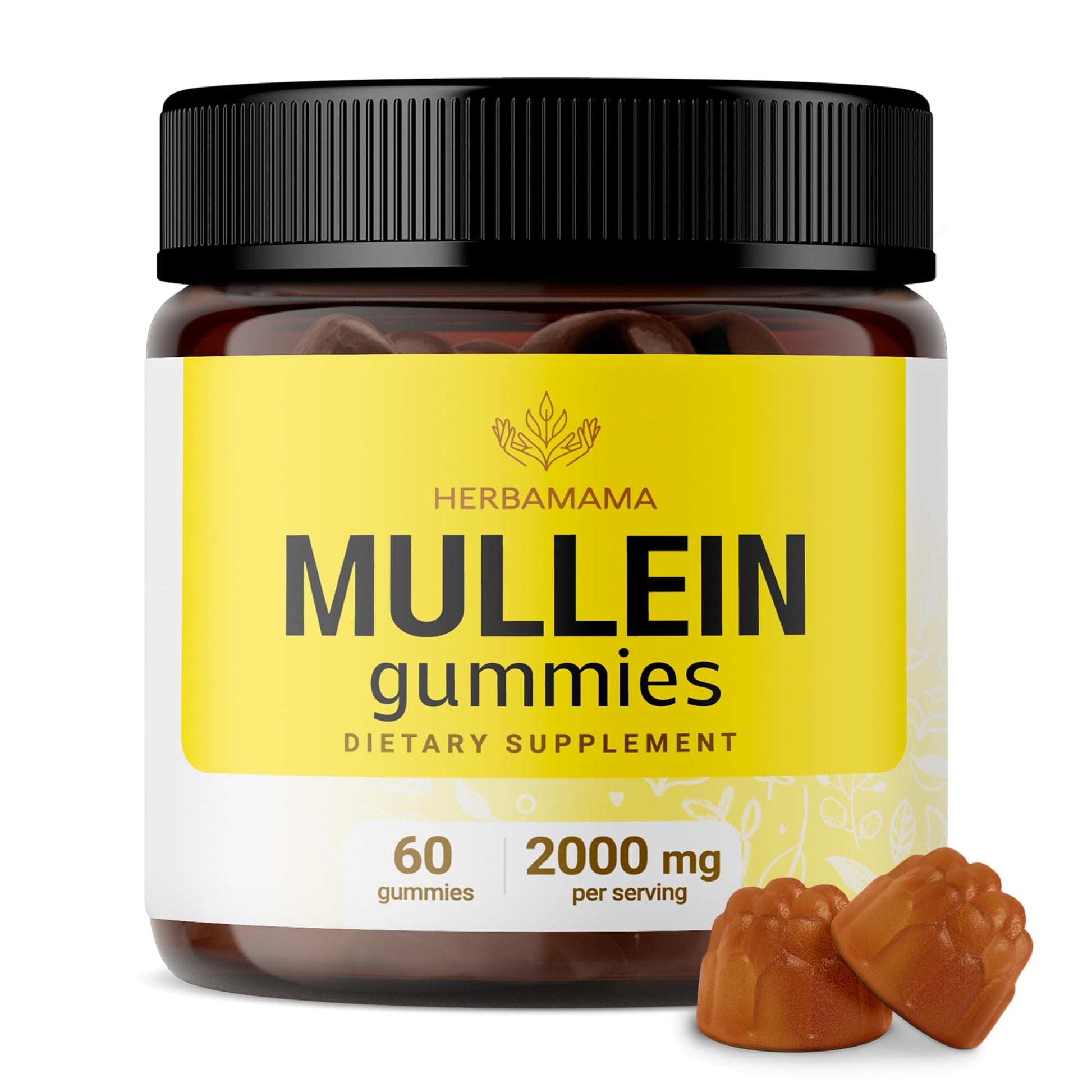 HERBAMAMA Mullein Gummies - Mullein Leaf Dietary Supplement for Respiratory HERBAMAMA uk supplements