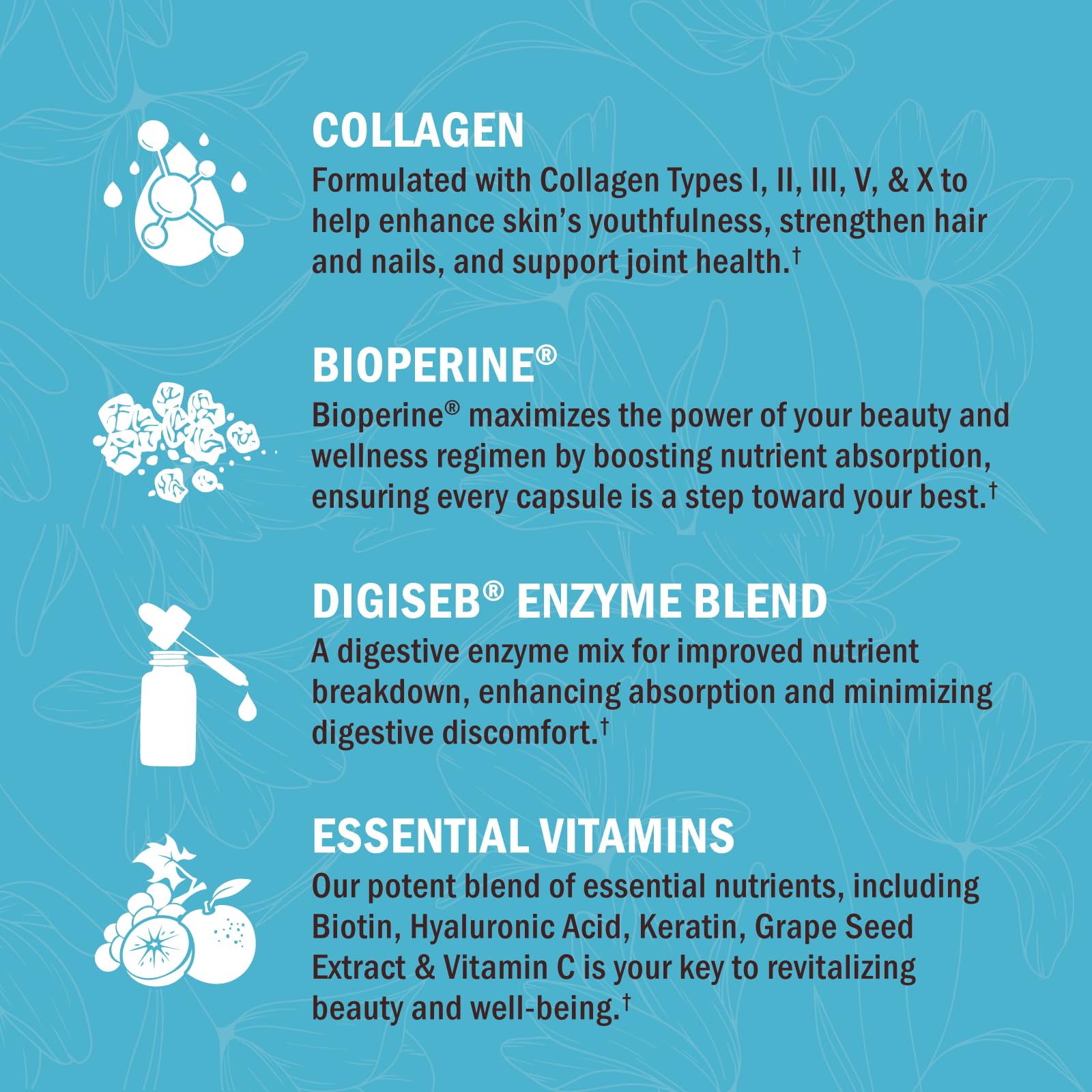 Multi Collagen Pills for Women (Types I II III V X) with Vitamin C Hyaluronic Acid Biotin BioSchwartz uk supplements