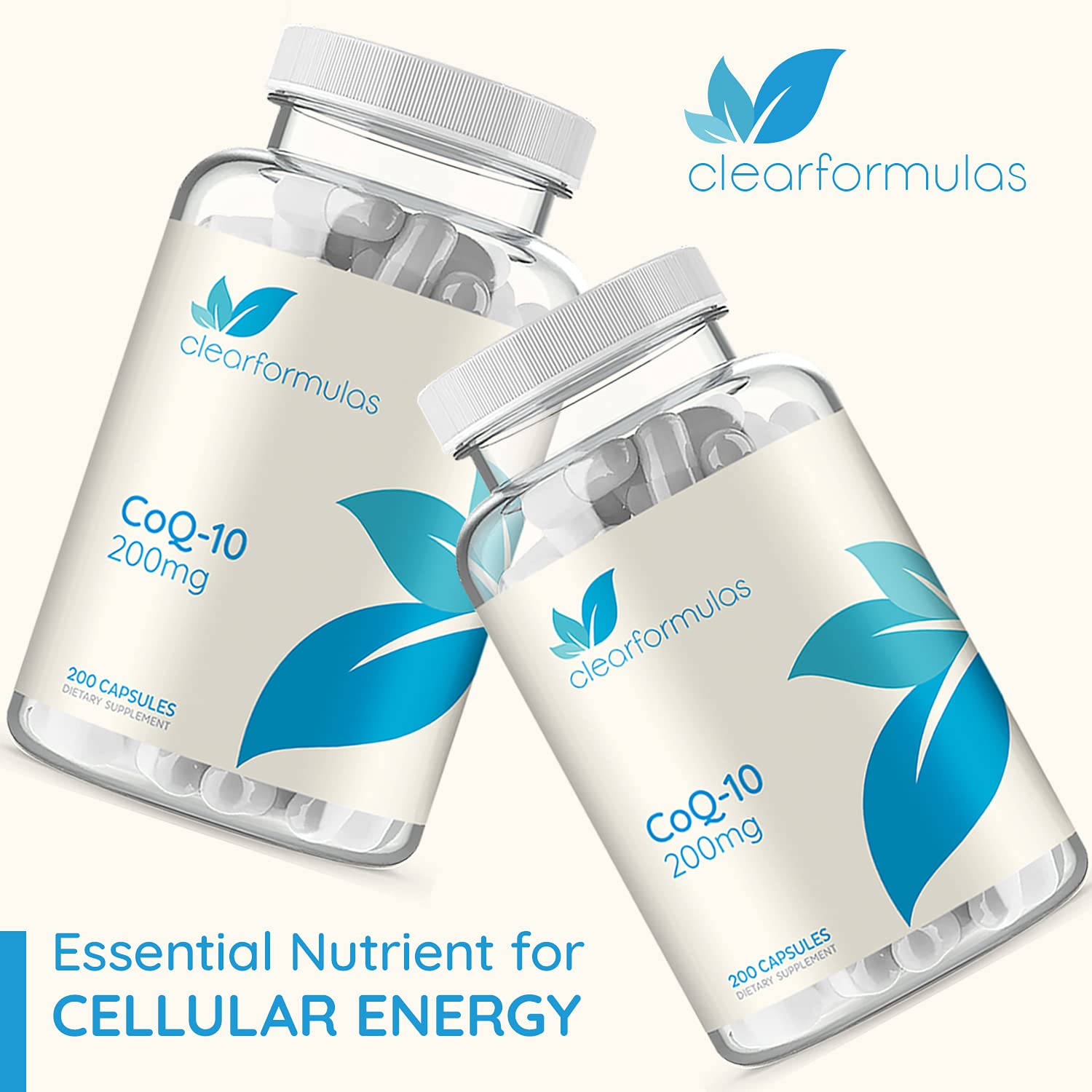 Clear Formulas CoQ10 200mg 200 Capsules Quick Absorption Non-GMO Clear Formulas uk supplements