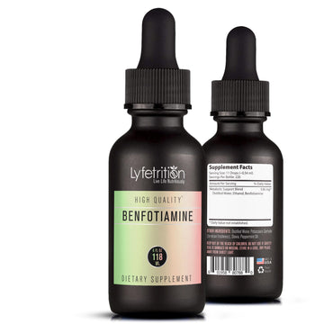 Lyfetrition Benfotiamine 118 ml, 4 FL Oz Liquid, 220 Servings, Made in USA, Quick Absorption, Potent Ingredients, Non-GMO Lyfetrition uk supplements