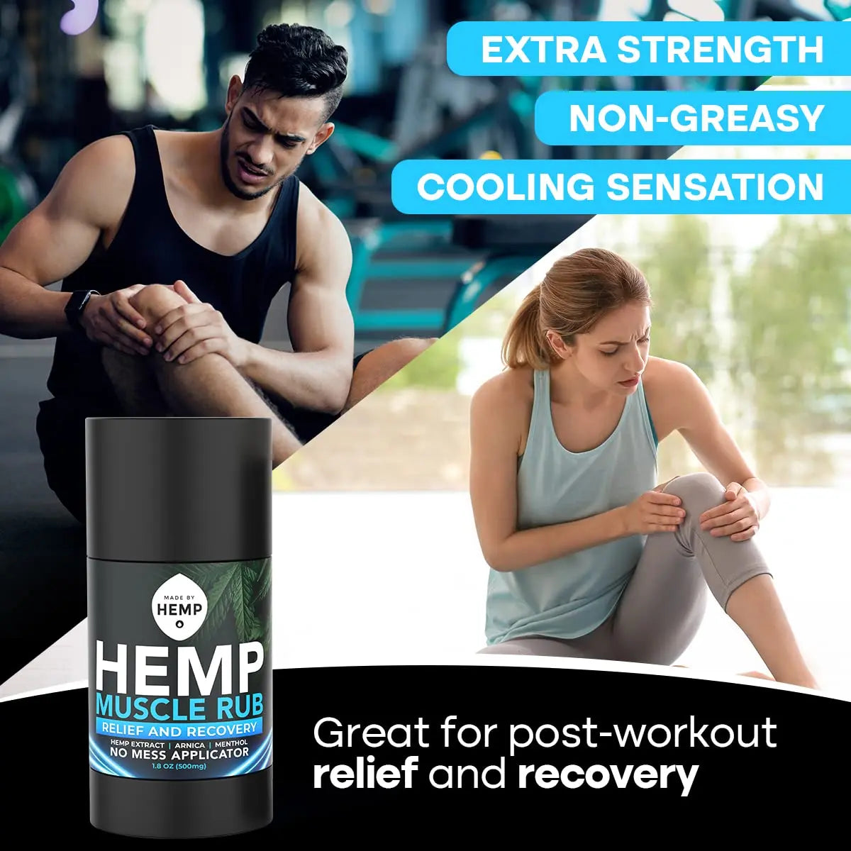 Hemp Roll On Post Workout Muscle Relief Stick for Muscles and Joints Natural Blend with Arnica, Menthol, Ginger Non Greasy Balm Cooling Soothing Support Formula Made by Hemp 1.8oz MADE BY HEMP Co. uk supplements