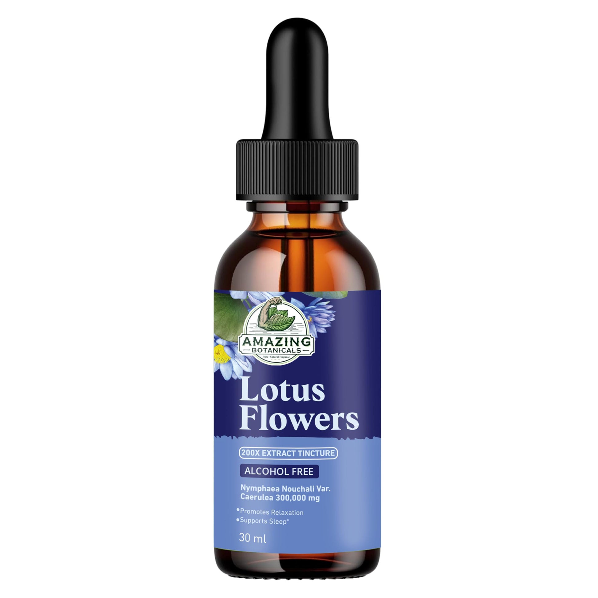 Alcohol-Free Lotus Flowers 200X Herbal Extract Tincture 300,000 mg - 1oz / 30ml Amazing Botanicals uk supplements