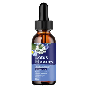 Alcohol-Free Lotus Flowers 200X Herbal Extract Tincture 300,000 mg - 1oz / 30ml Amazing Botanicals uk supplements