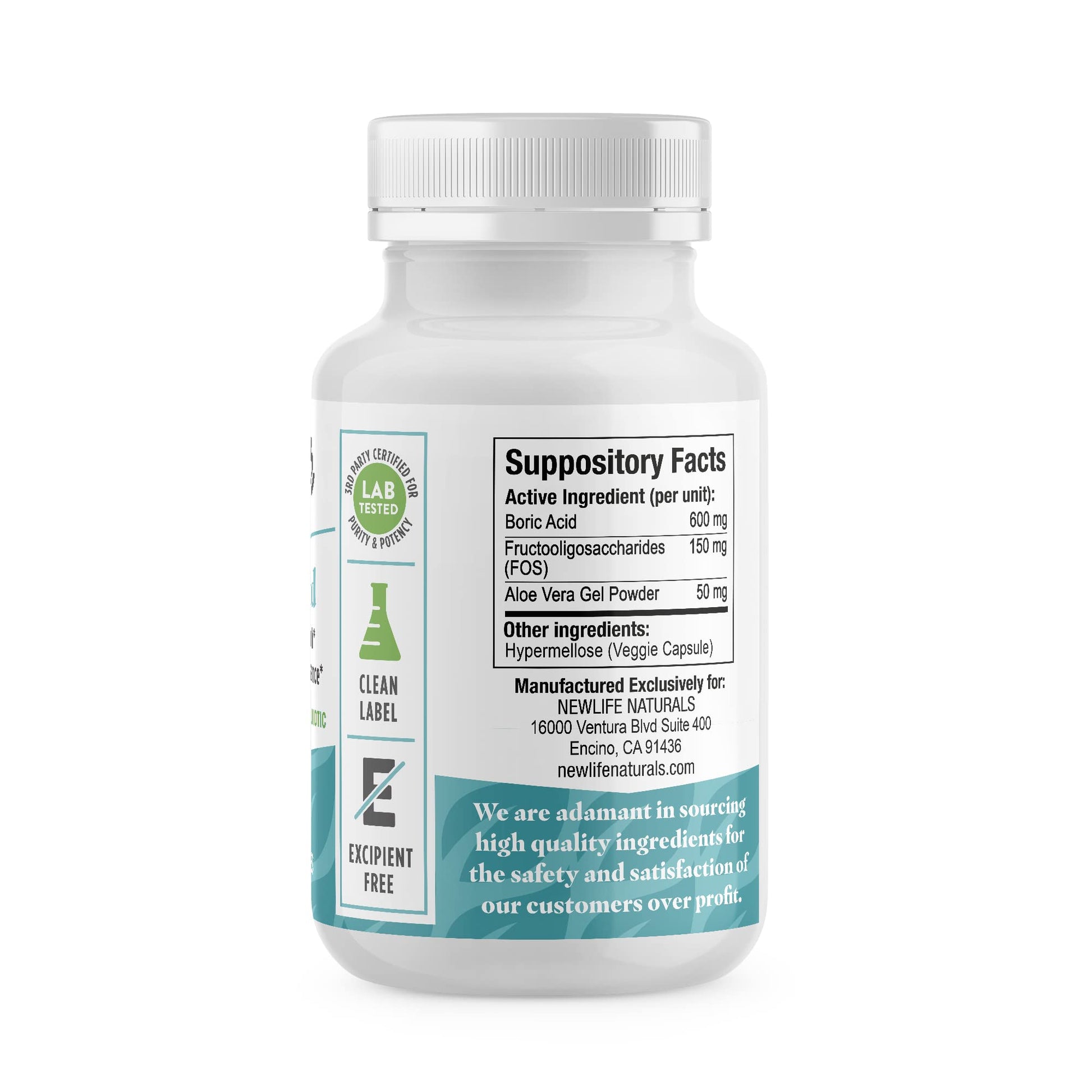 NewLife Naturals Boric Acid Vaginal Suppositories with Aloe Vera & FOS Prebiotic | Women's pH Balance Pills NewLife Naturals uk supplements