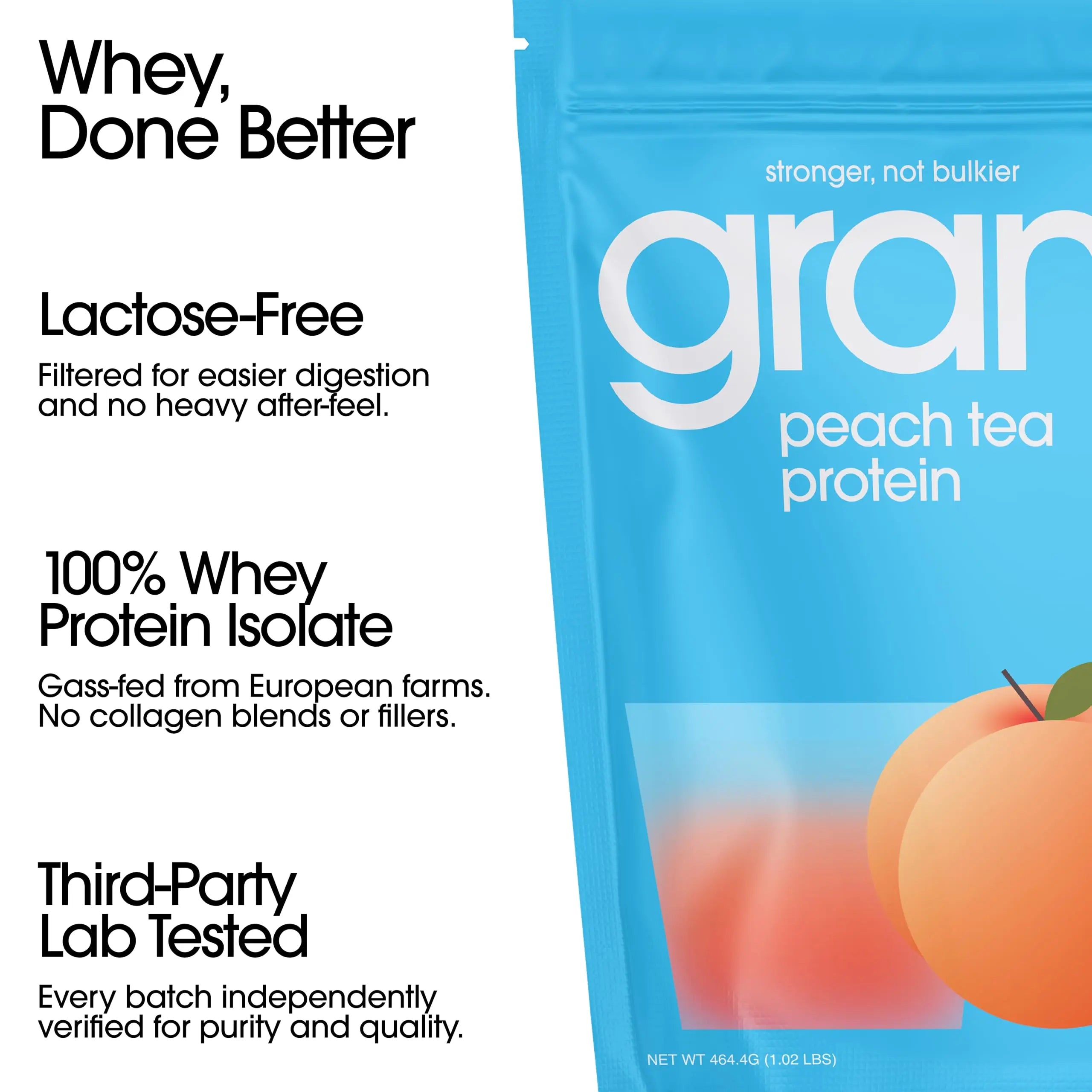 GRAMMS Clear Protein Powder Packets 20G Protein for Women & Men | Lactose Free, Grass-Fed Whey Isolate, Gluten Free, Zero Sugar, Gut Friendly, Non-Bloating GRAMMS uk supplements