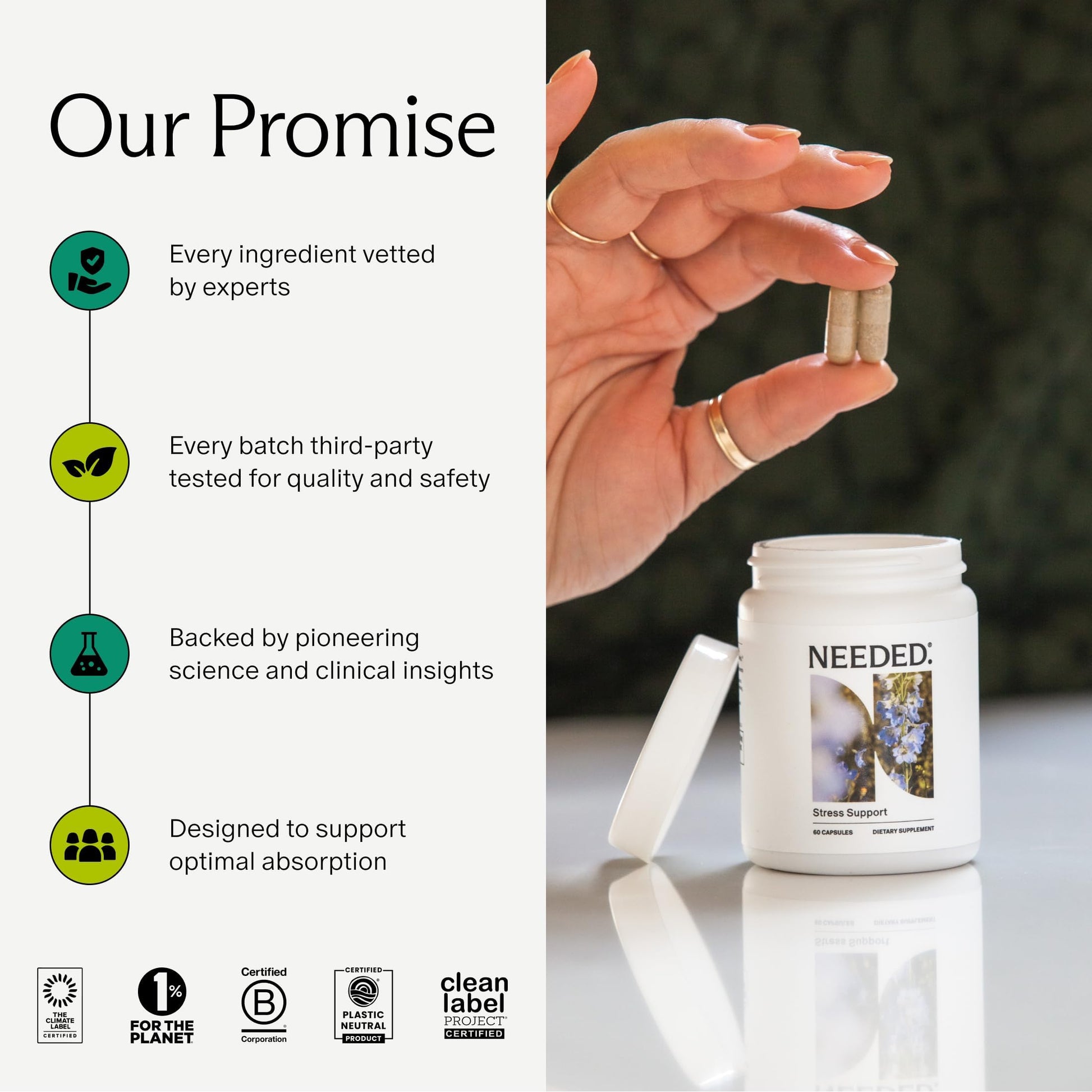 Needed. Stress Support - Herbal Blend Supporting Mood, Energy, and Hormone Balance for Women - Herbal Supplement of Shatavari, Ashwagandha, Rhodiola - Non-GMO - 30 Day Supply - 120 Capsules Needed. uk supplements
