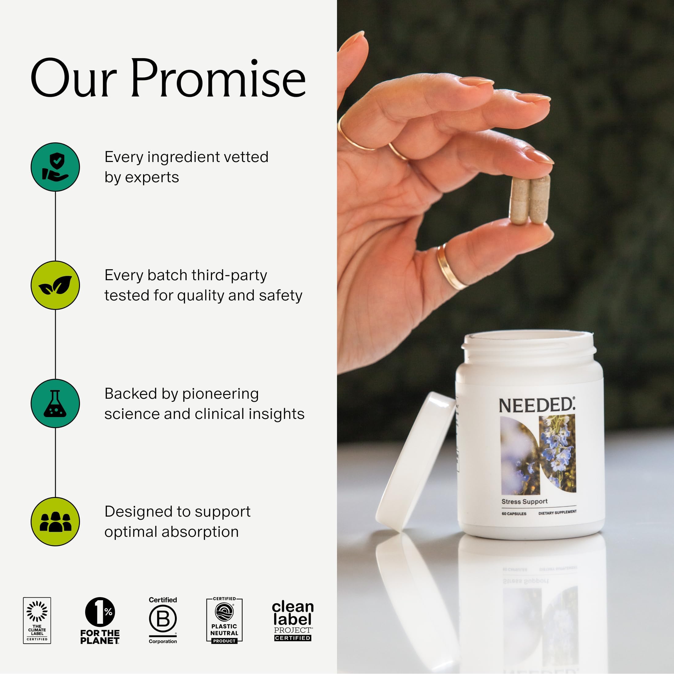 Needed. Stress Support - Herbal Blend Supporting Mood, Energy, and Hormone Balance for Women - Herbal Supplement of Shatavari, Ashwagandha, Rhodiola - Non-GMO - 30 Day Supply - 120 Capsules Needed. uk supplements