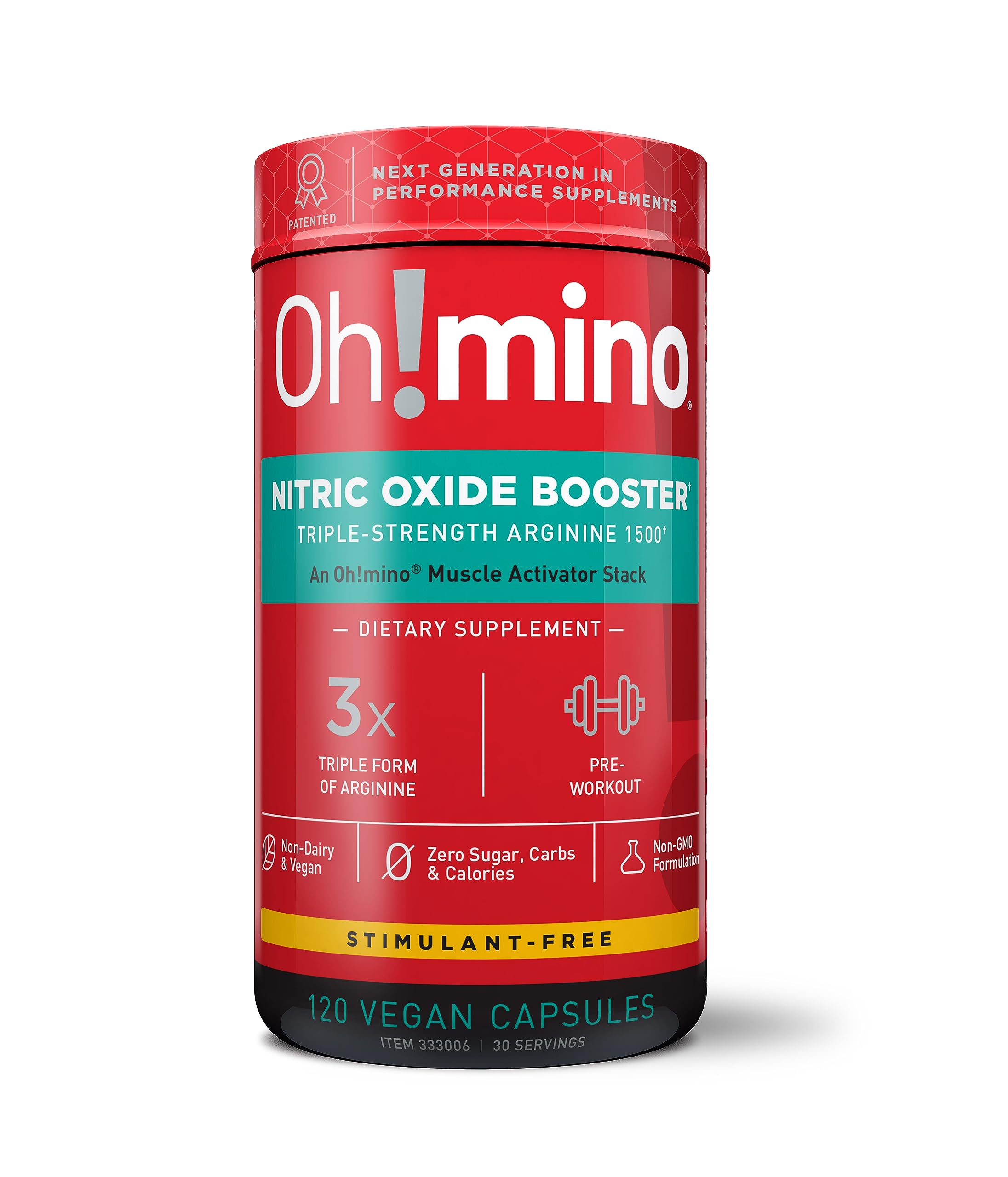 Oh!mino Nitric Oxide Supplement Activator Booster, Triple Strength L-Arginine for Energy Oh!mino uk supplements