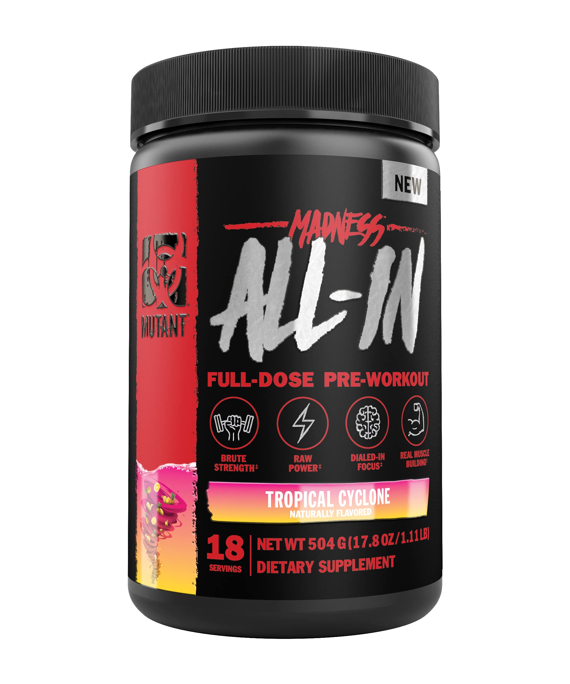Mutant Madness All-in | Full Dosed Pre-Workout - Tropical Cyclone - 18 Serving - 504 g Mutant uk supplements