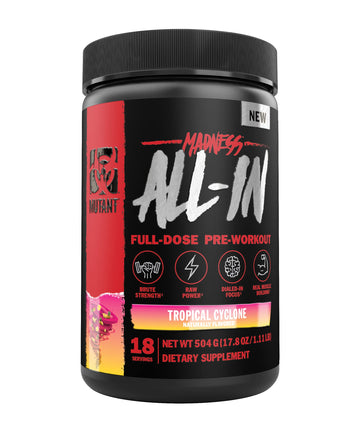 Mutant Madness All-in | Full Dosed Pre-Workout - Tropical Cyclone - 18 Serving - 504 g Mutant uk supplements
