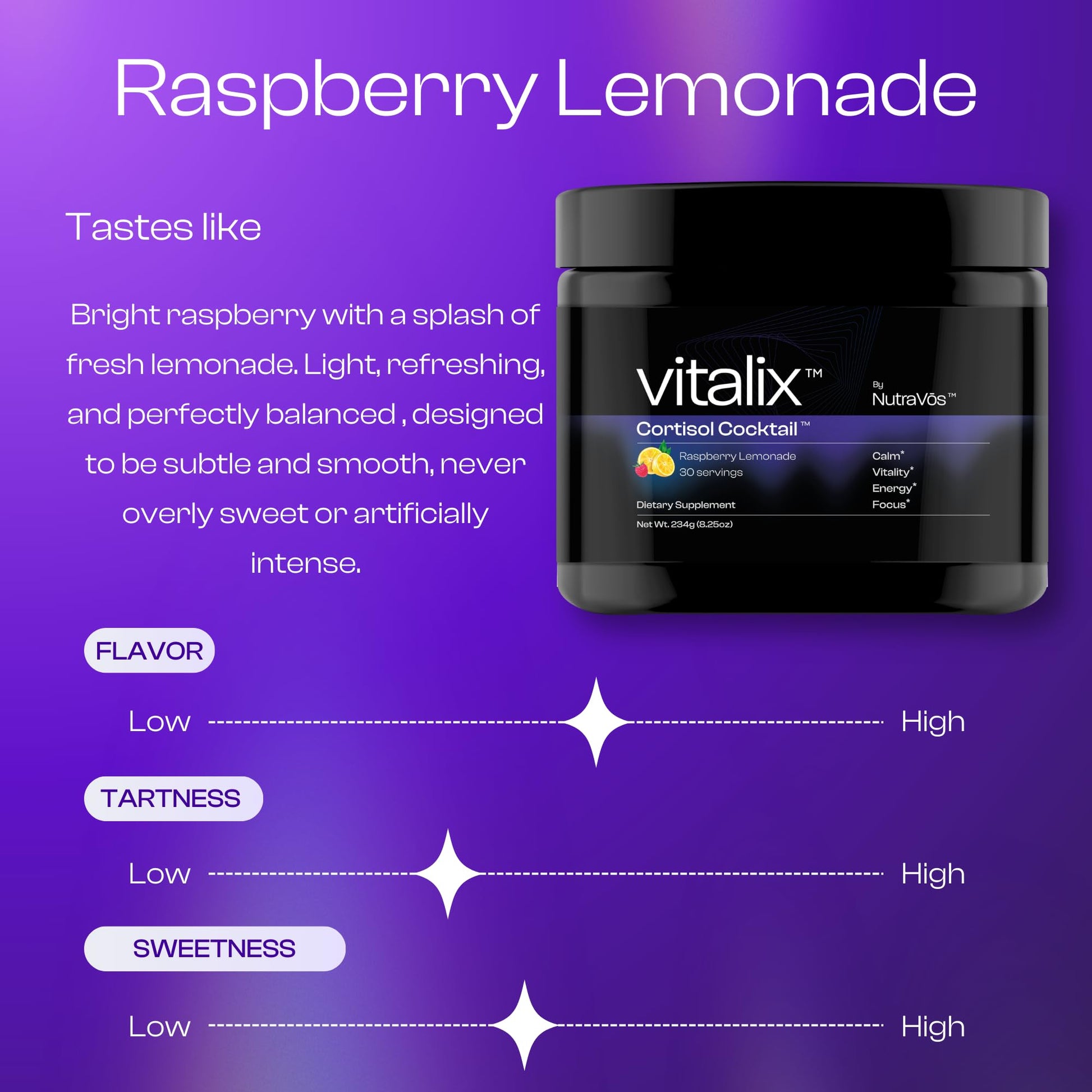 NutraVōs Vitalix – Cortisol Reducer & Adaptogen Drink Mix with Ashwagandha KSM 66, Magnesium Glycinate 200mg, L-Theanine 200mg, Vitamin C 500mg & Electrolytes – Raspberry Lemonade – 30 Servings NutraVōs uk supplements