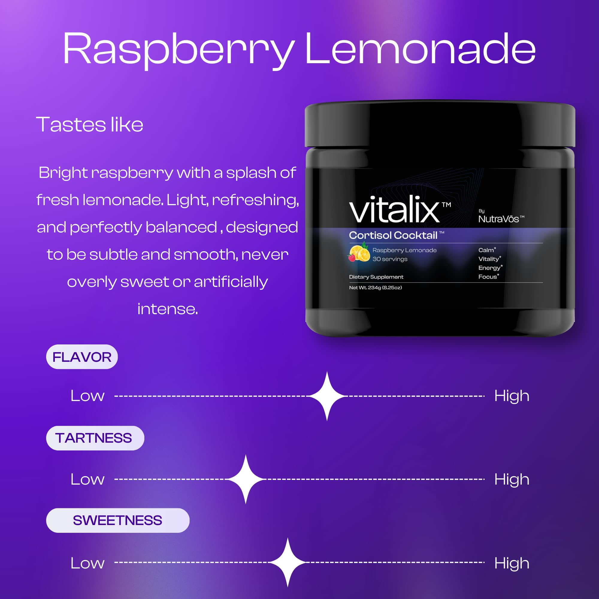 NutraVōs Vitalix – Cortisol Reducer & Adaptogen Drink Mix with Ashwagandha KSM 66, Magnesium Glycinate 200mg, L-Theanine 200mg, Vitamin C 500mg & Electrolytes – Raspberry Lemonade – 30 Servings NutraVōs uk supplements