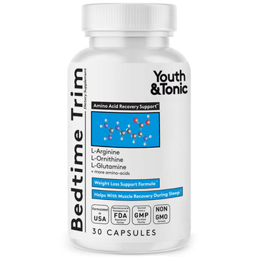 Youth & Tonic PM Bedtime Trim for Lean Appearance & Muscle Definition Support – Nighttime Amino Acids Supplement for Overnight Recovery, Men & Women, 30 Capsules Youth & Tonic uk supplements