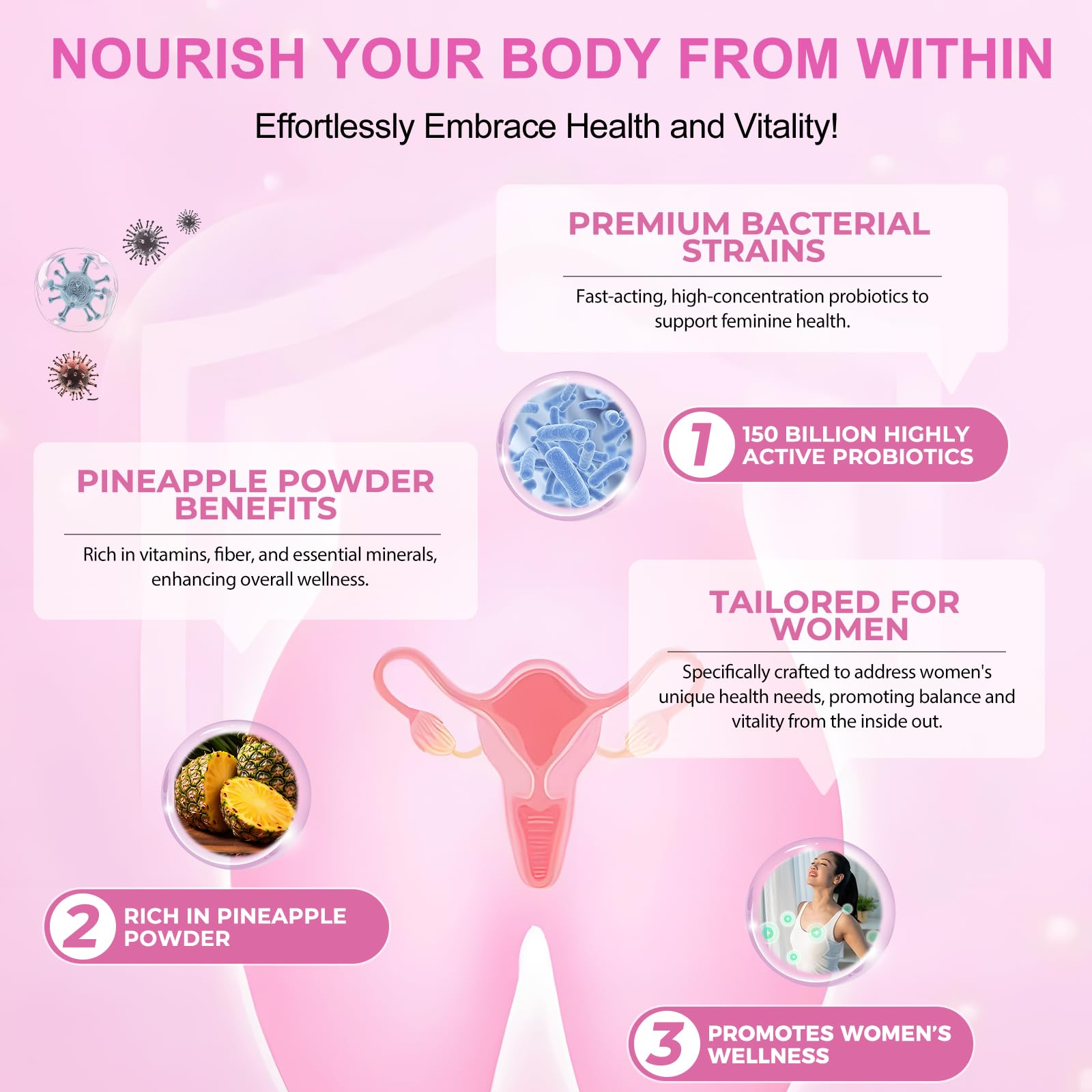 Vital Source Feminine Gummies - Feminine Balance Gummies for Women ph Natrual Famale Balance Cummie - Collagen Gummie - Pineapple PH Balance Gummie for Women Support Women’s Health - 60PCS Tooffi uk supplements