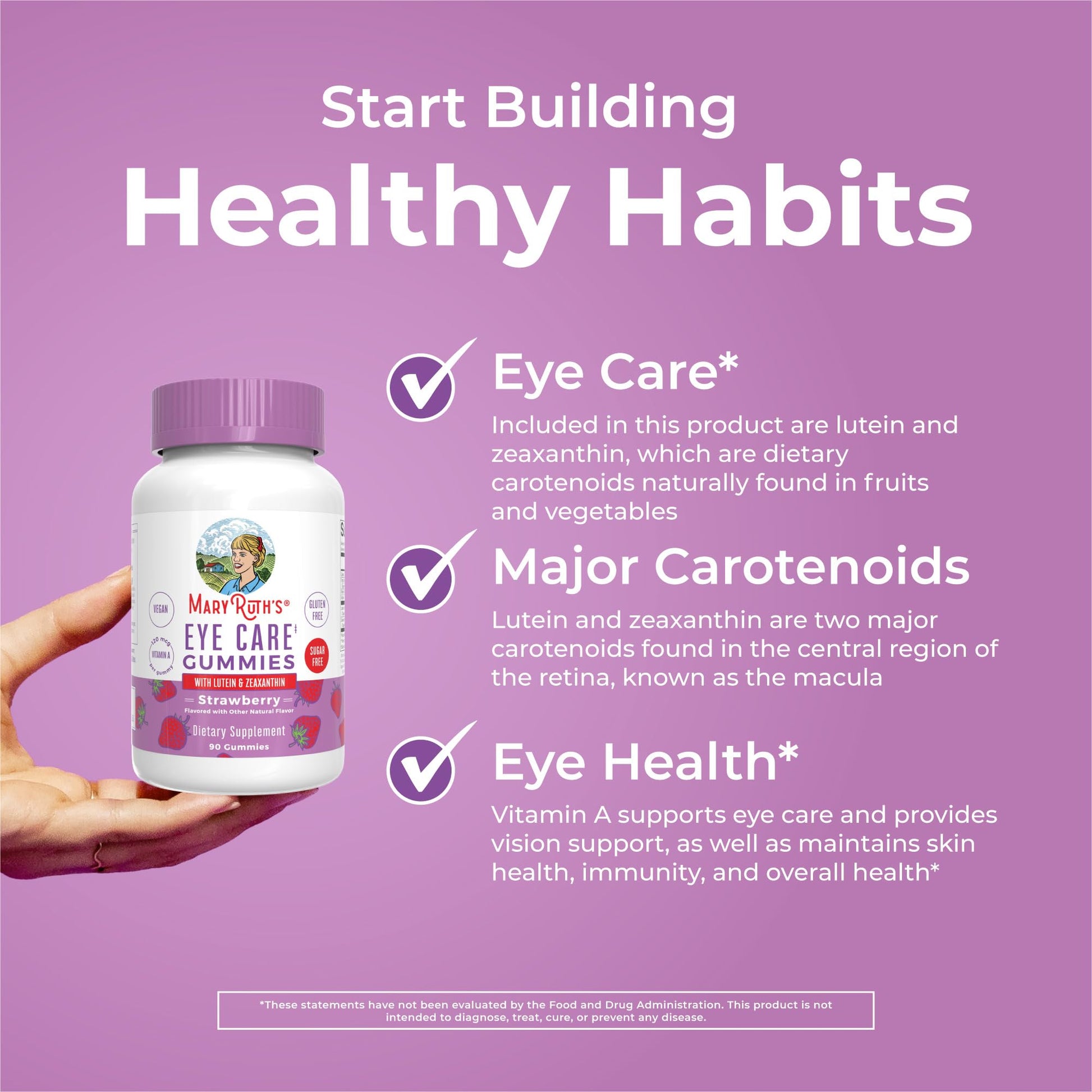 MaryRuth Organics Eye Care Gummies | Eye Health Vitamins for Adults and Kids | Lutein and Zeaxanthin Supplements | for Eyes | Vegan | Non-GMO | Gluten Free | 90 Count MARYRUTH'S uk supplements