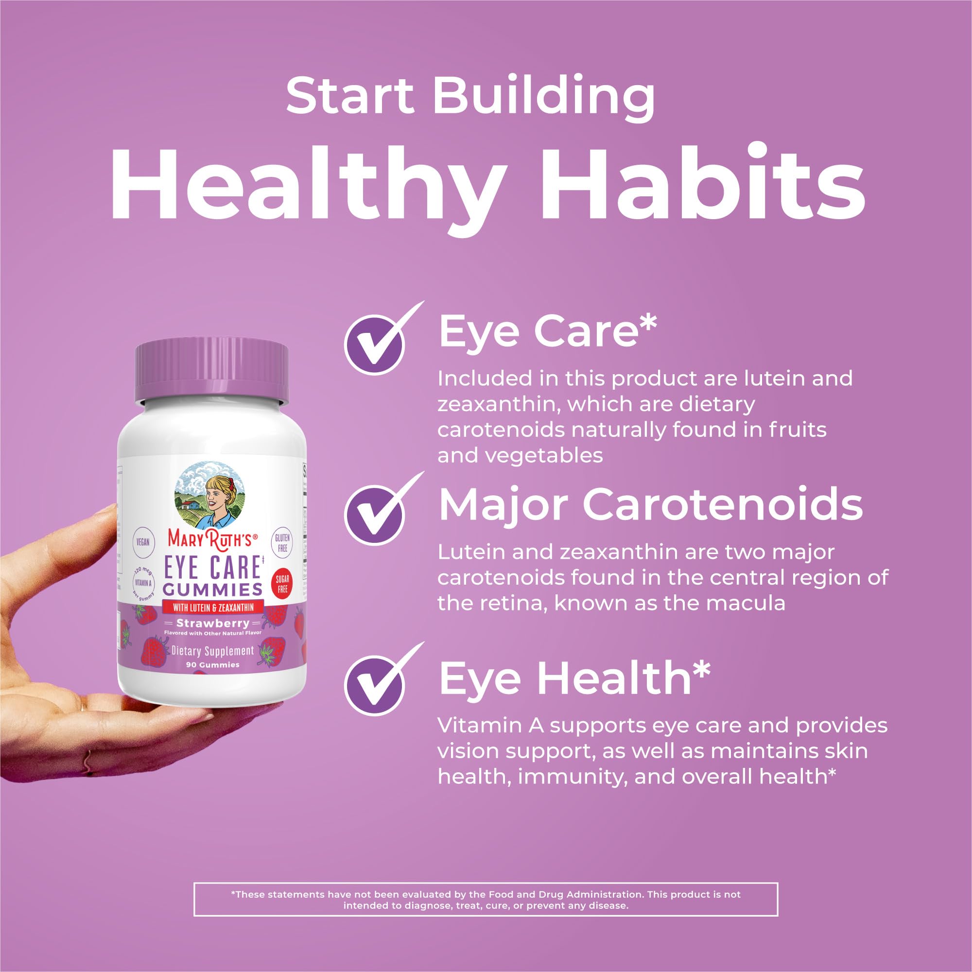 MaryRuth Organics Eye Care Gummies | Eye Health Vitamins for Adults and Kids | Lutein and Zeaxanthin Supplements | for Eyes | Vegan | Non-GMO | Gluten Free | 90 Count MARYRUTH'S uk supplements