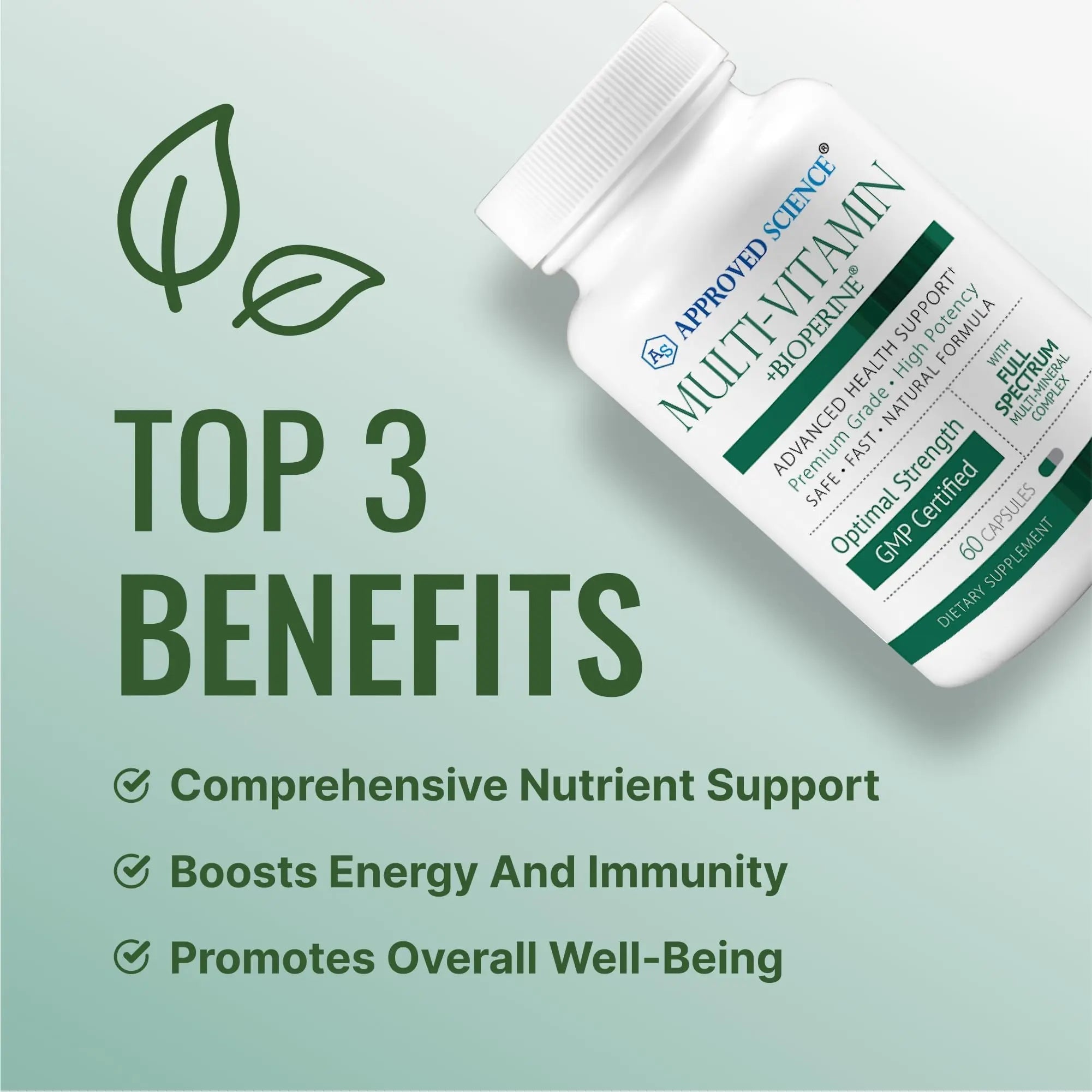 Approved Science Multi-Vitamin - with Full-Spectrum B-Vitamins, Green Tea, Lutein, Lycopene, Zeaxanthin, BioPerine Approved Science uk supplements