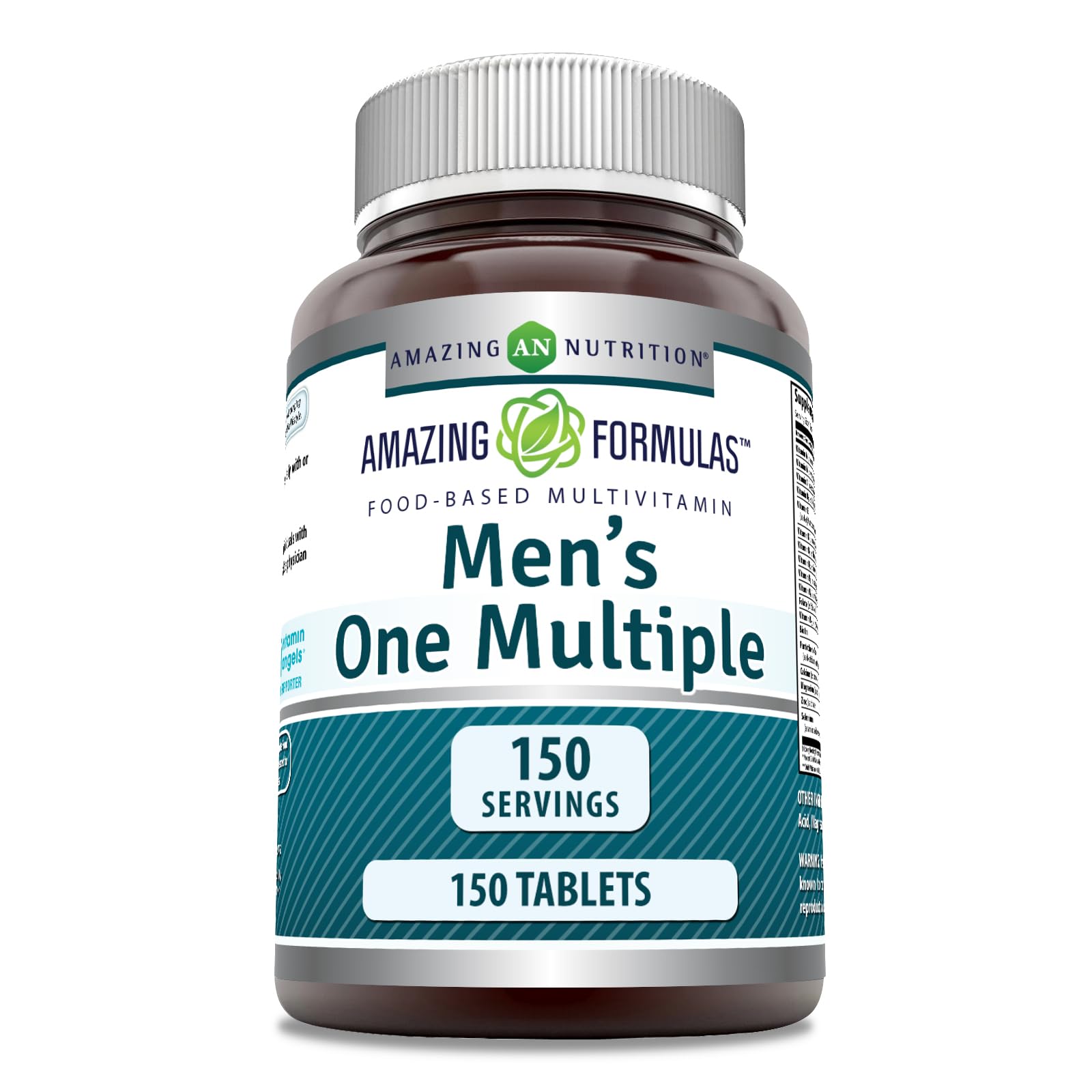 Amazing Formulas Men's One Multivitamin Supplement | Food Based | 150 Tablets | Perfect Blend of Vitamins, Minerals & Probiotics | Non-GMO | Gluten-Free | Made in USA Amazing Nutrition uk supplements