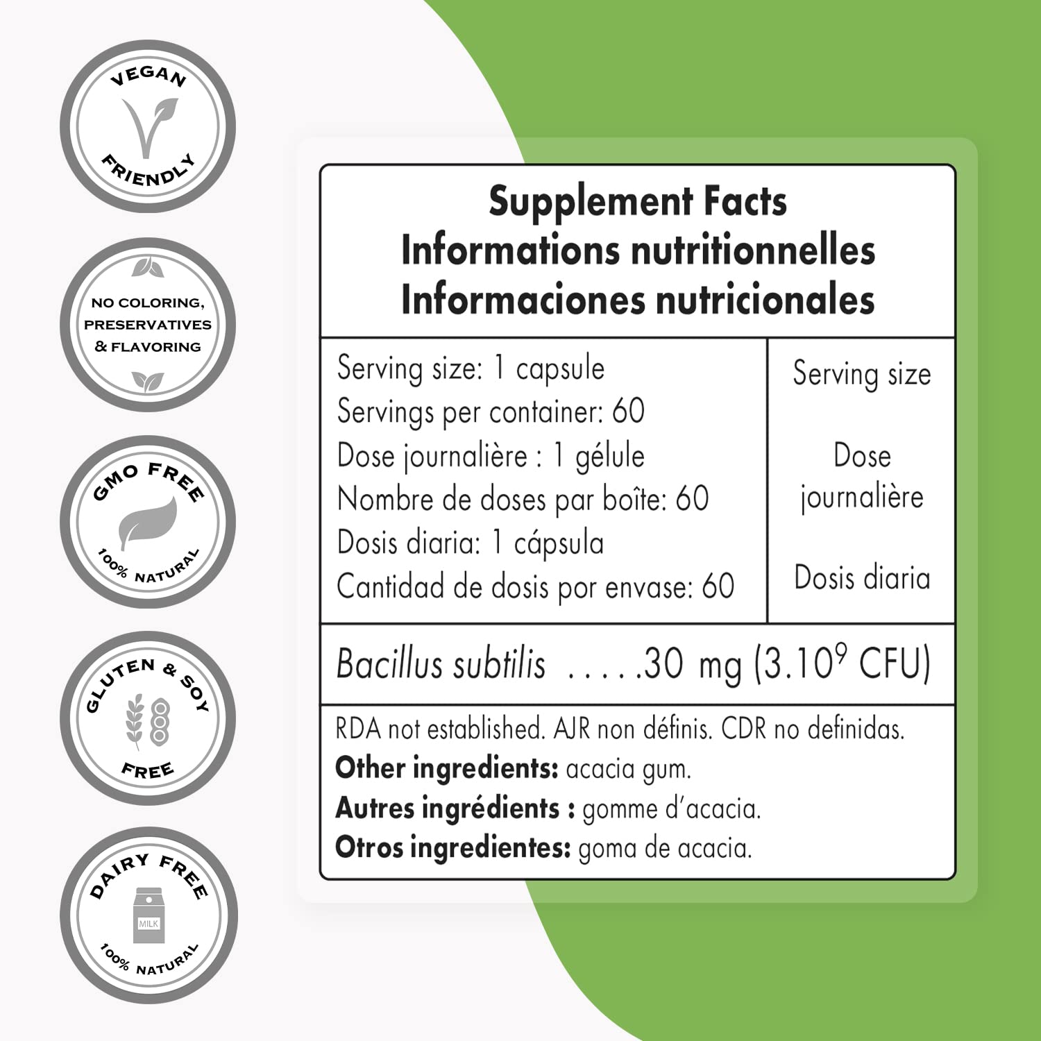 Supersmart - Bacillus Subtilis 3 Billion CFU per Day (High Potency) - Spore Probiotic Supersmart uk supplements