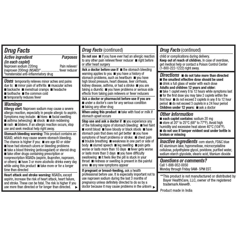 HealthA2Z® Naproxen Sodium 220mg | 300 Caplets | NSAID | Pain Reliever & Fever Reducer HealthA2Z uk supplements