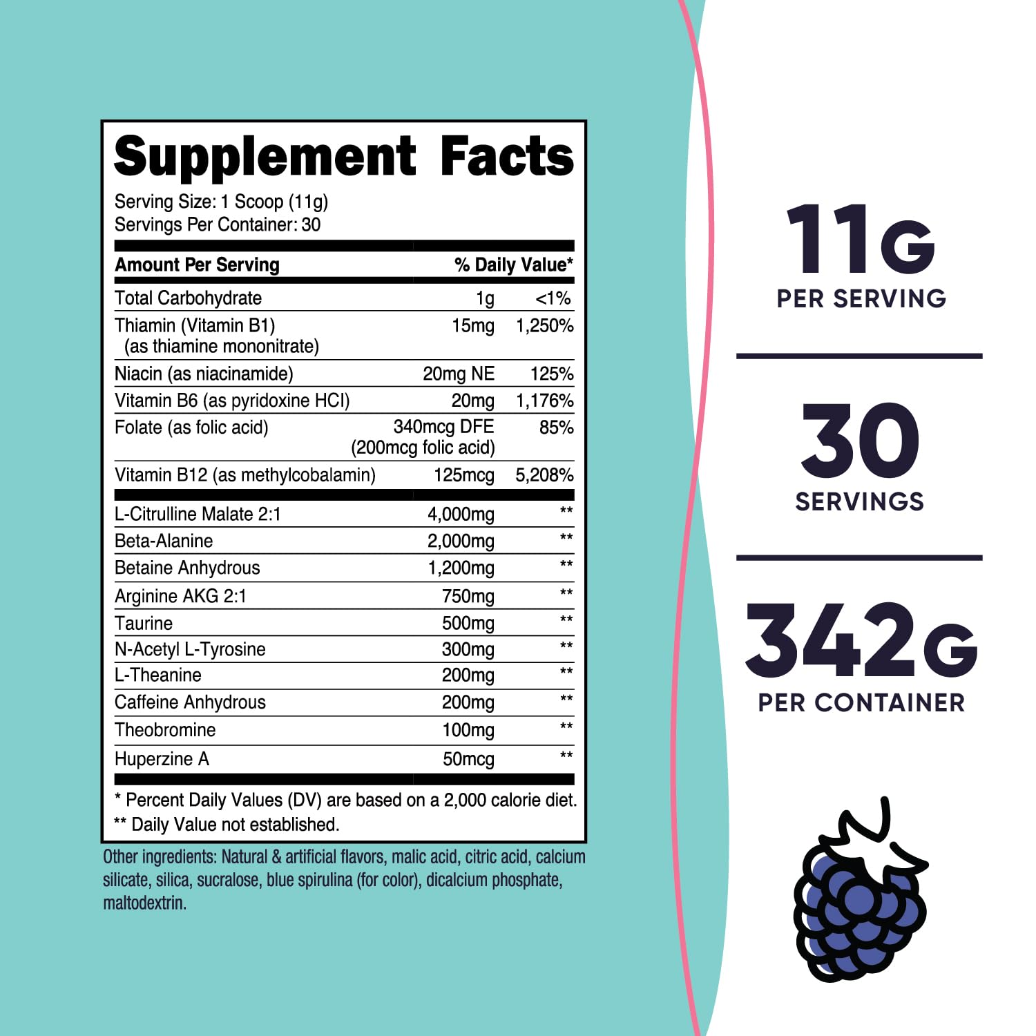 Nutricost Pre-Workout Powder for Women, Blue Raspberry, 30 Servings Nutricost uk supplements