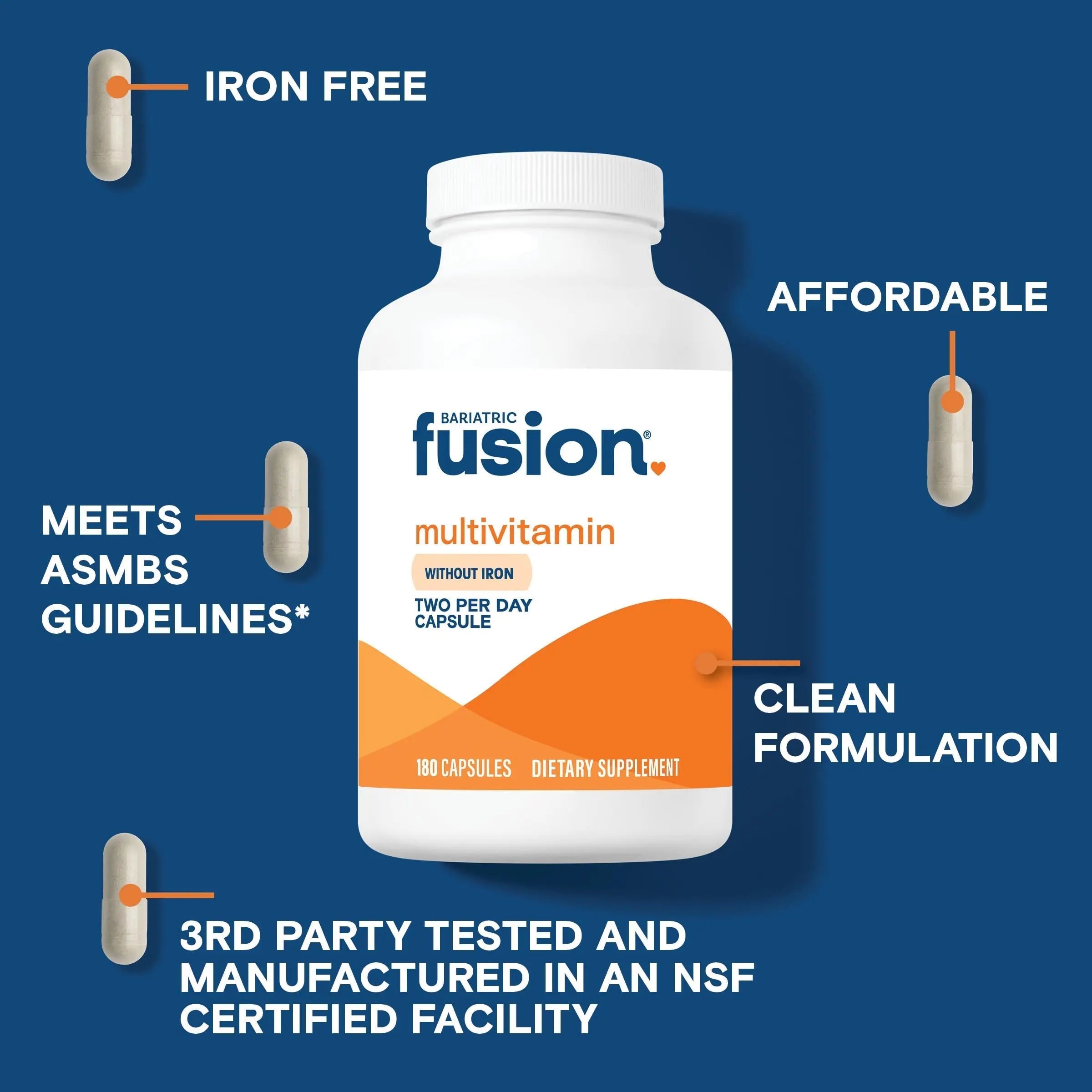 Bariatric Fusion Bariatric Multivitamin Without Iron | Post Bariatric Surgery Patients | Iron Free Bariatric Vitamin Bariatric Fusion uk supplements