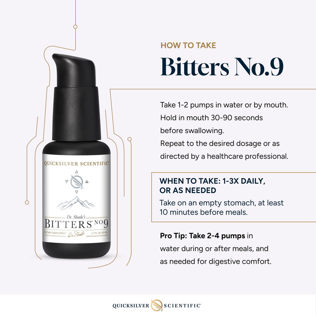 Quicksilver Scientific Dr. Shade's Bitters No. 9 - for Digestion - Fast Acting Liposomal Digestive Bitters with Milk Thistle, Burdock Root & Juniper Essential Oil - Digestive Support (50ml) Quicksilver Scientific uk supplements
