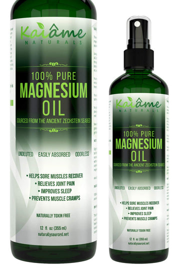 Kaiame Naturals Magnesium Oil Spray, Large 12 oz, Undiluted, Pure and Organic, Sourced from Ancient Zechstein Seabed Kaiame Naturals uk supplements