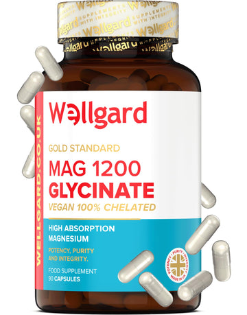Wellgard Magnesium Glycinate, Mag 1200, High Strength Magnesium Bisglycinate Wellgard uk supplements