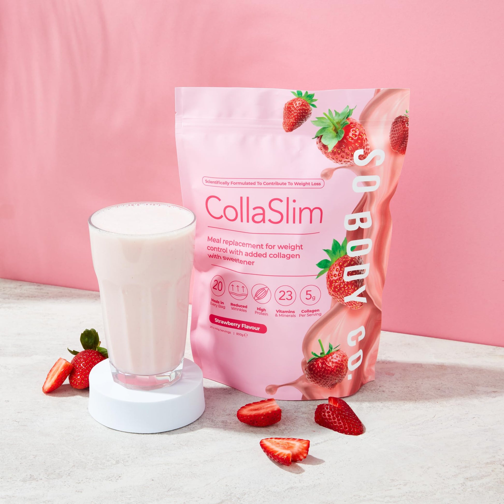 CollaSlim, Meal Replacement Shake with Added Collagen, Vitamins and Minerals, 800g So Body Co uk supplements