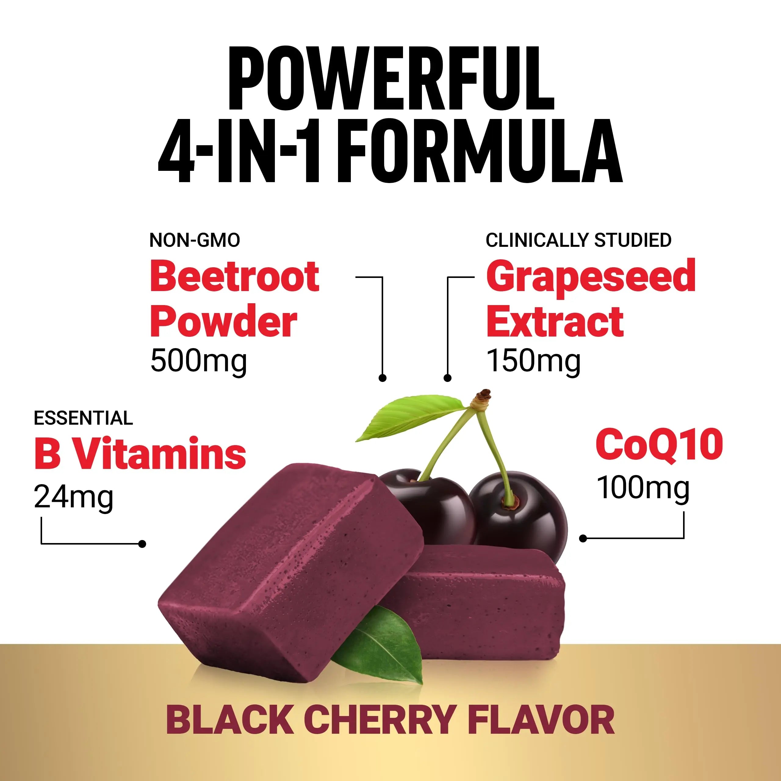 Force Factor Total Beets Ultimate Heart Health Chews for Blood Pressure Support, with Beetroot Powder, CoQ10, B Vitamins & Grapeseed Extract for Blood Flow Force Factor uk supplements