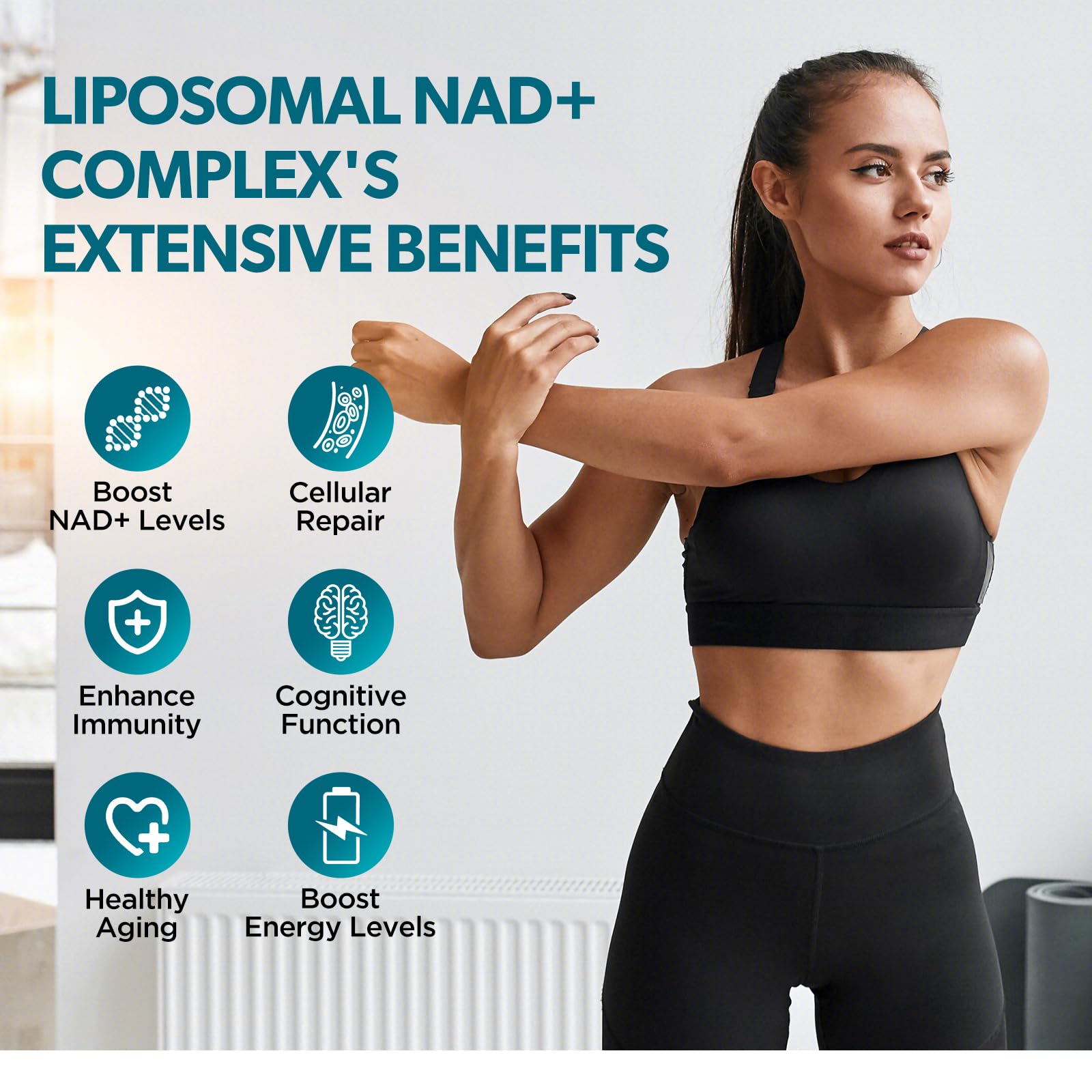 GZ HAOYUAN NAD Liquid Supplement for Women, Liposomal NAD+ Drops 1200MG with NAD Plus Resveratrol, Tmg, Quercetin, Anti-Aging, Cell Regeneration, Energy & Metabolism Support, Pineapple Flavor GZ HAOYUAN uk supplements