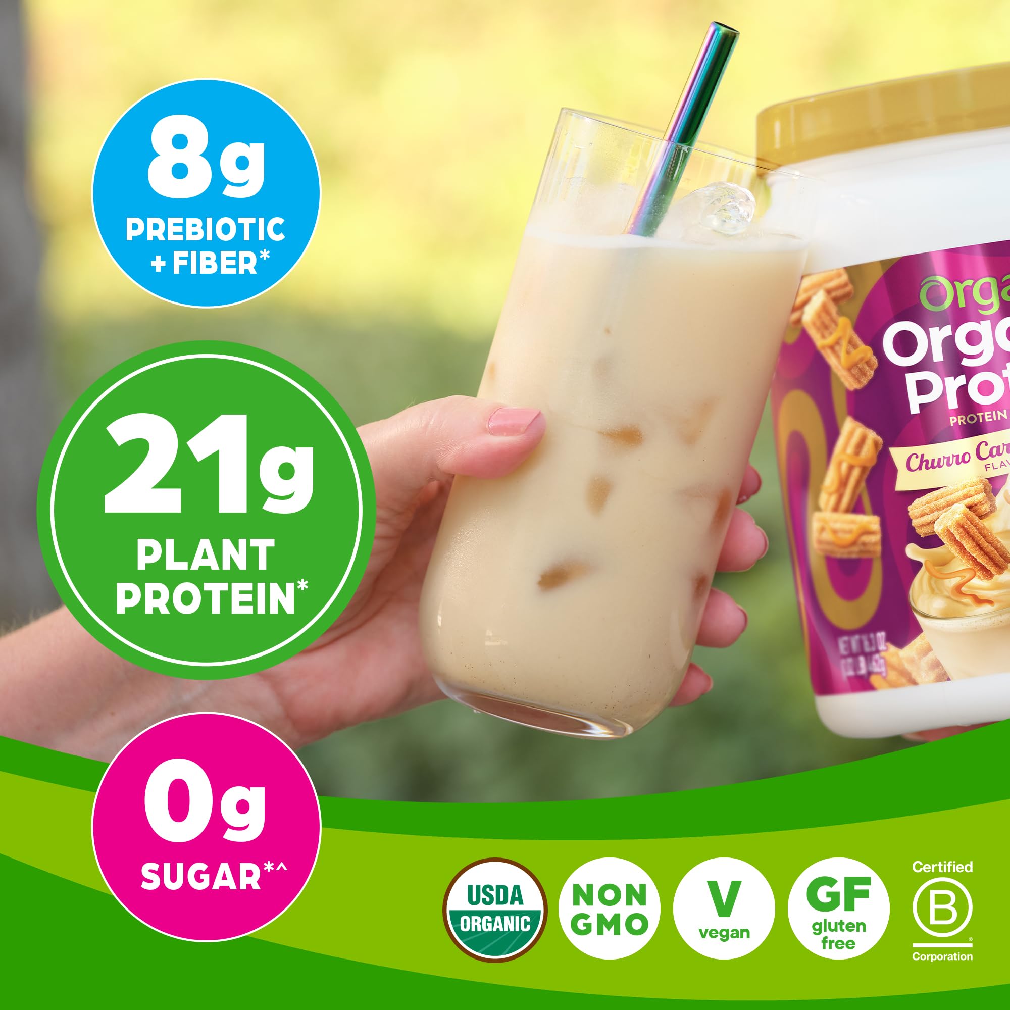 Orgain Organic Vegan Protein Powder, Churro Caramel Swirl - 21g Plant Based Protein Orgain uk supplements