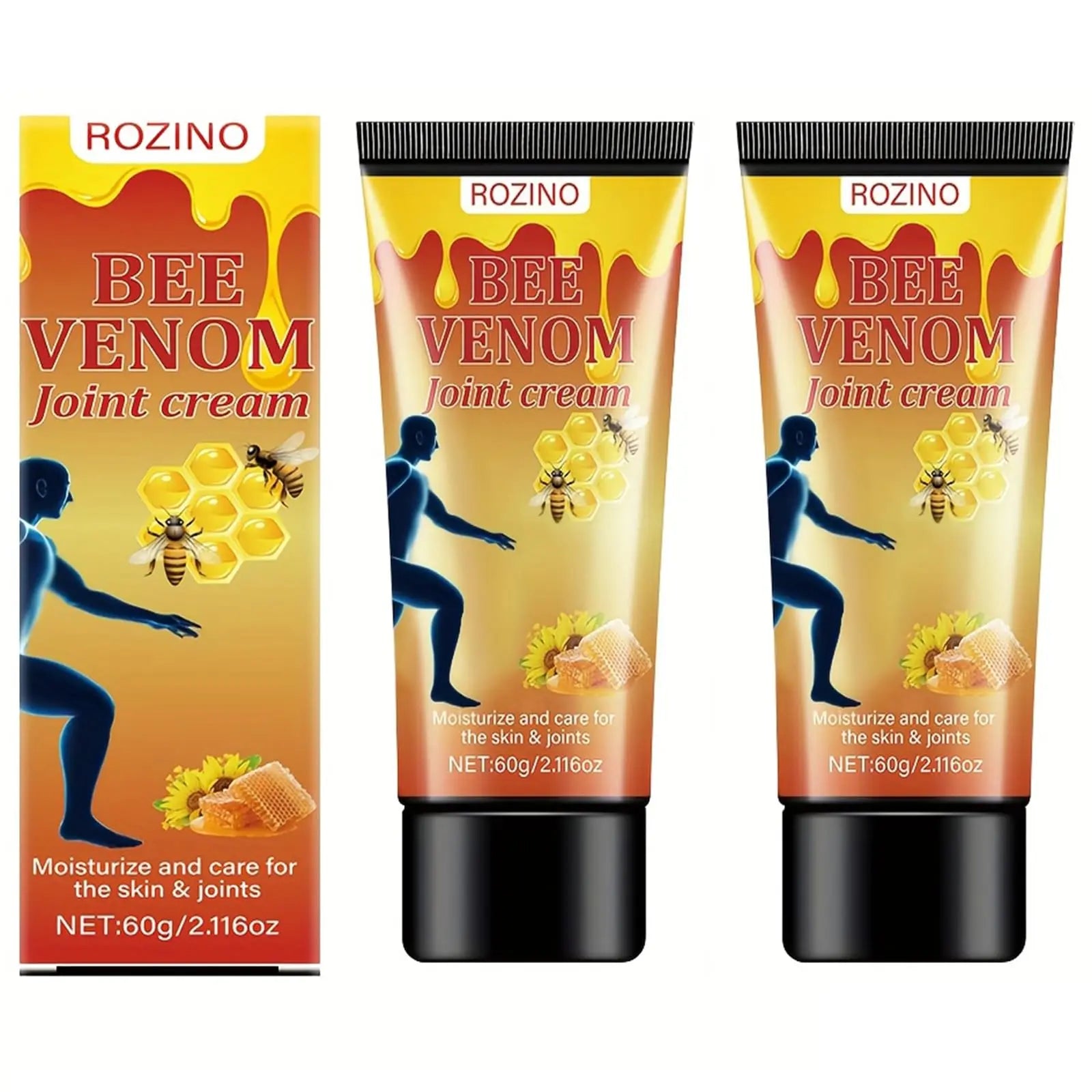 xiaoks 2PACK Bee Venom Joint Cream, 60g - Natural Bee Venom Infused Formula for Intensive Joint Support, Deep Skin Moisturization, Daily Care to Nourish Skin and Promote Joint Comfort (2) xiaoks uk supplements