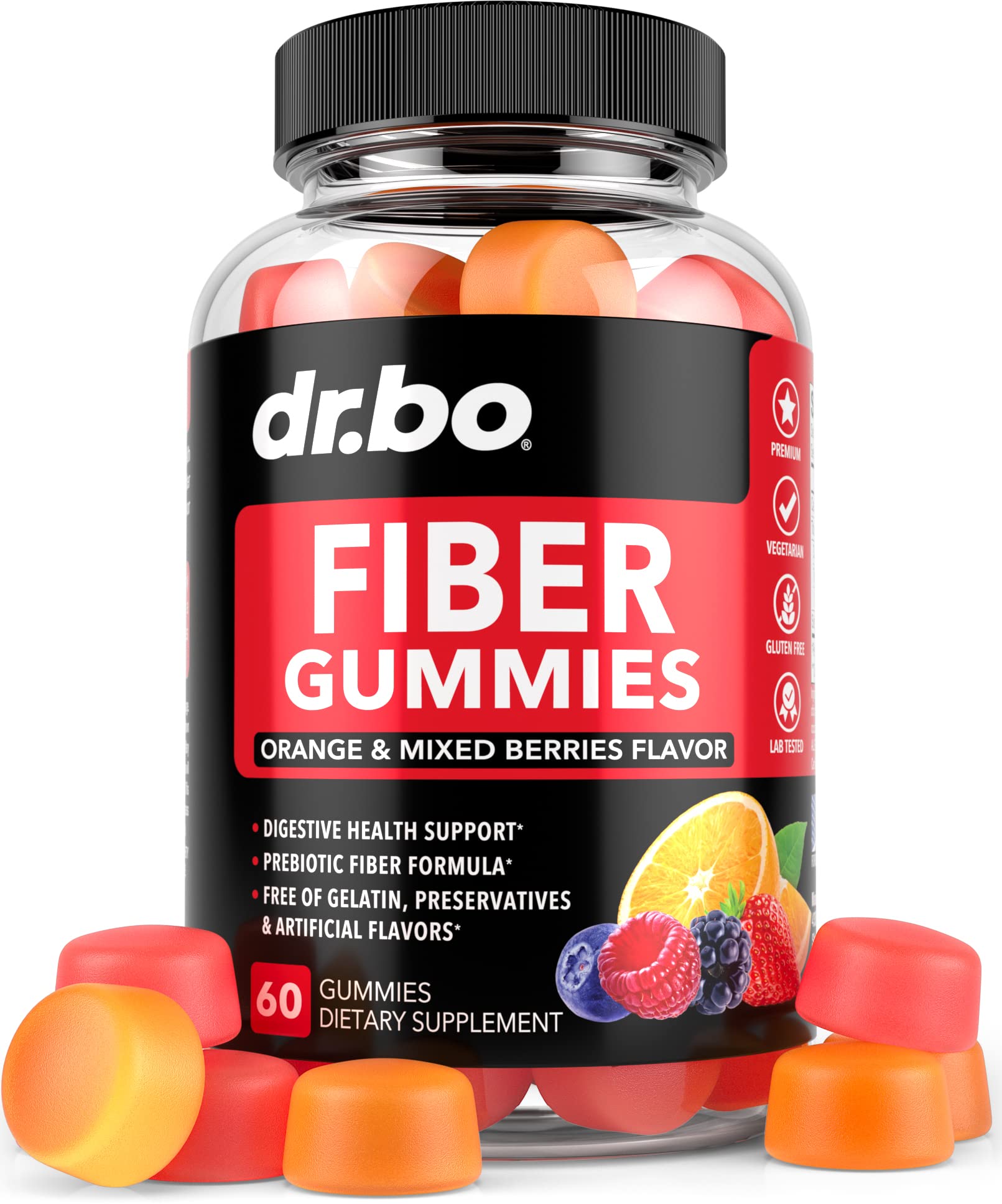 Fiber Gummies for Adults & Kids - Tasty Gummy Prebiotic Fiber Supplement for Max Digest DR. BO uk supplements