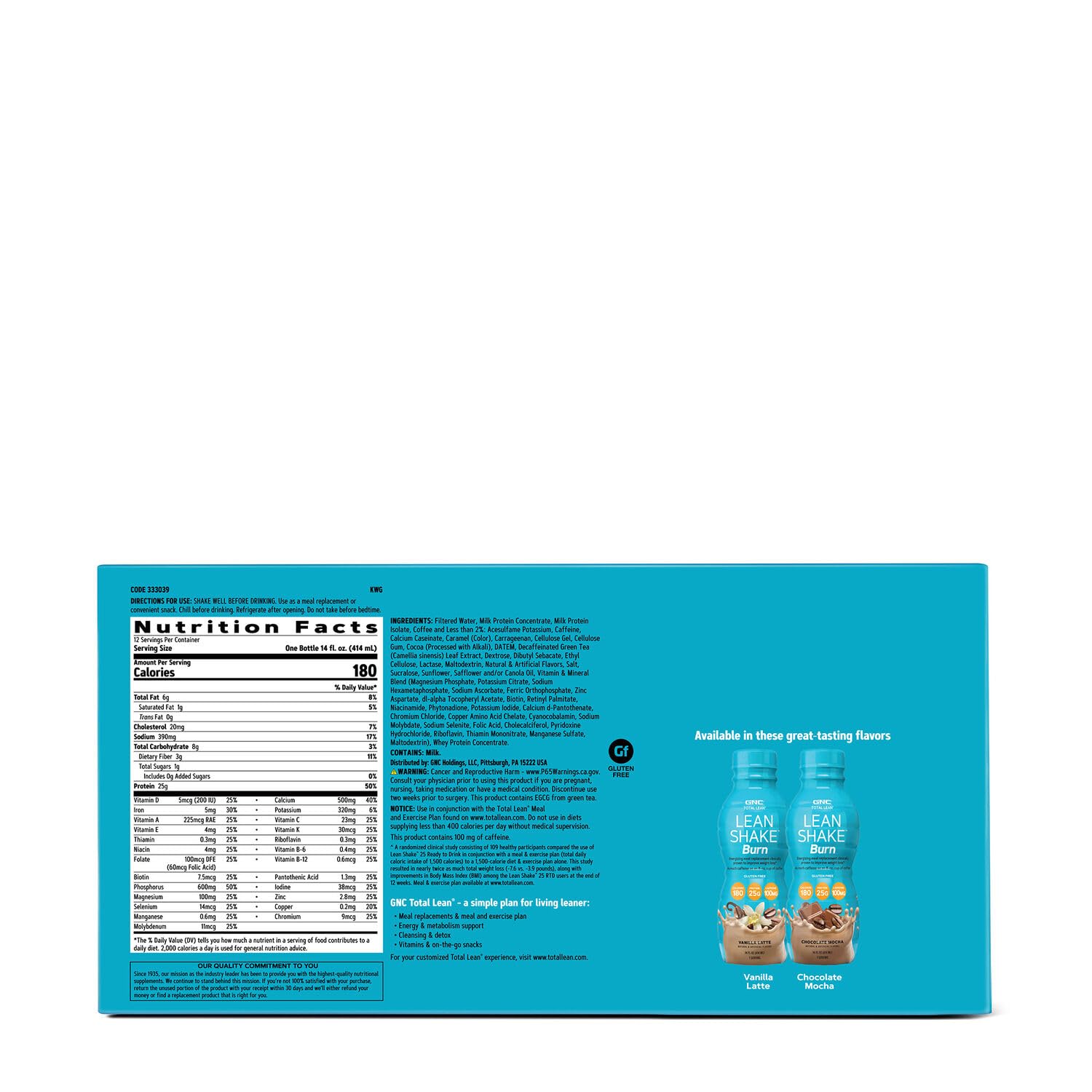 GNC Total Lean Lean Shake Burn - Chocolate Mocha GNC uk supplements