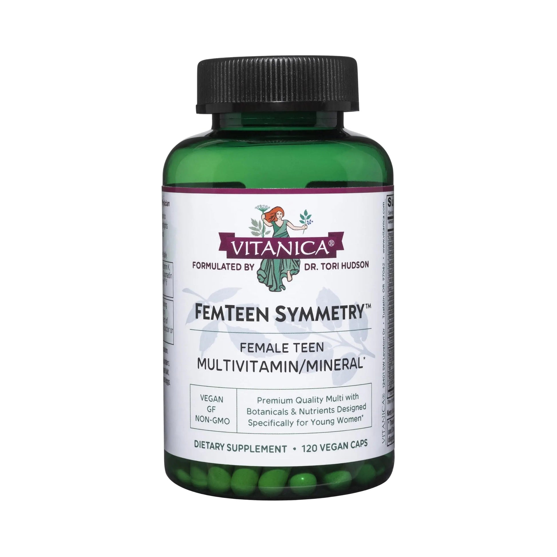 Vitanica FemTeen Symmetry, Vitamins for Teens Daily Multivitamin, Vegan, 120 Capsules Vitanica uk supplements
