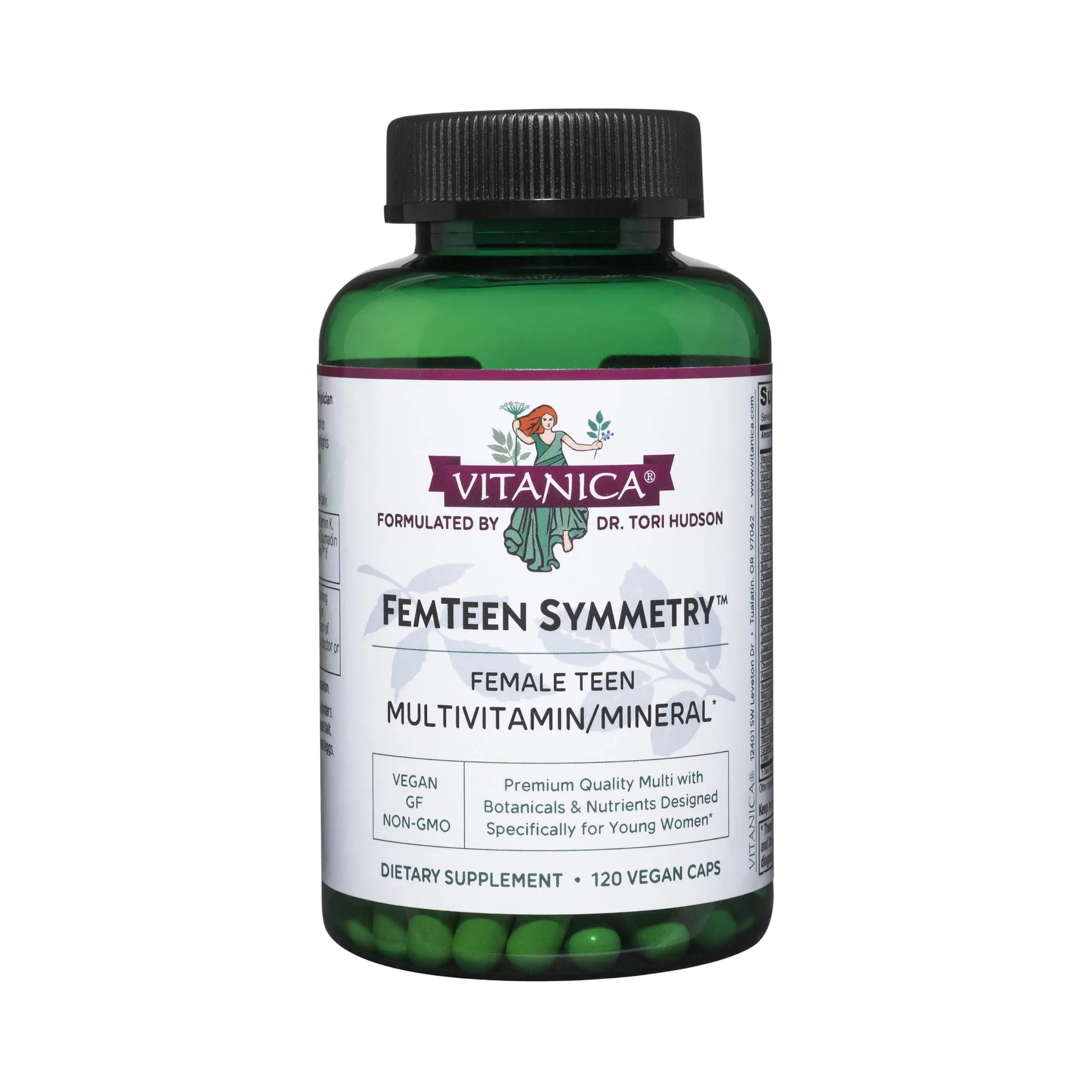 Vitanica FemTeen Symmetry, Vitamins for Teens Daily Multivitamin, Vegan, 120 Capsules Vitanica uk supplements