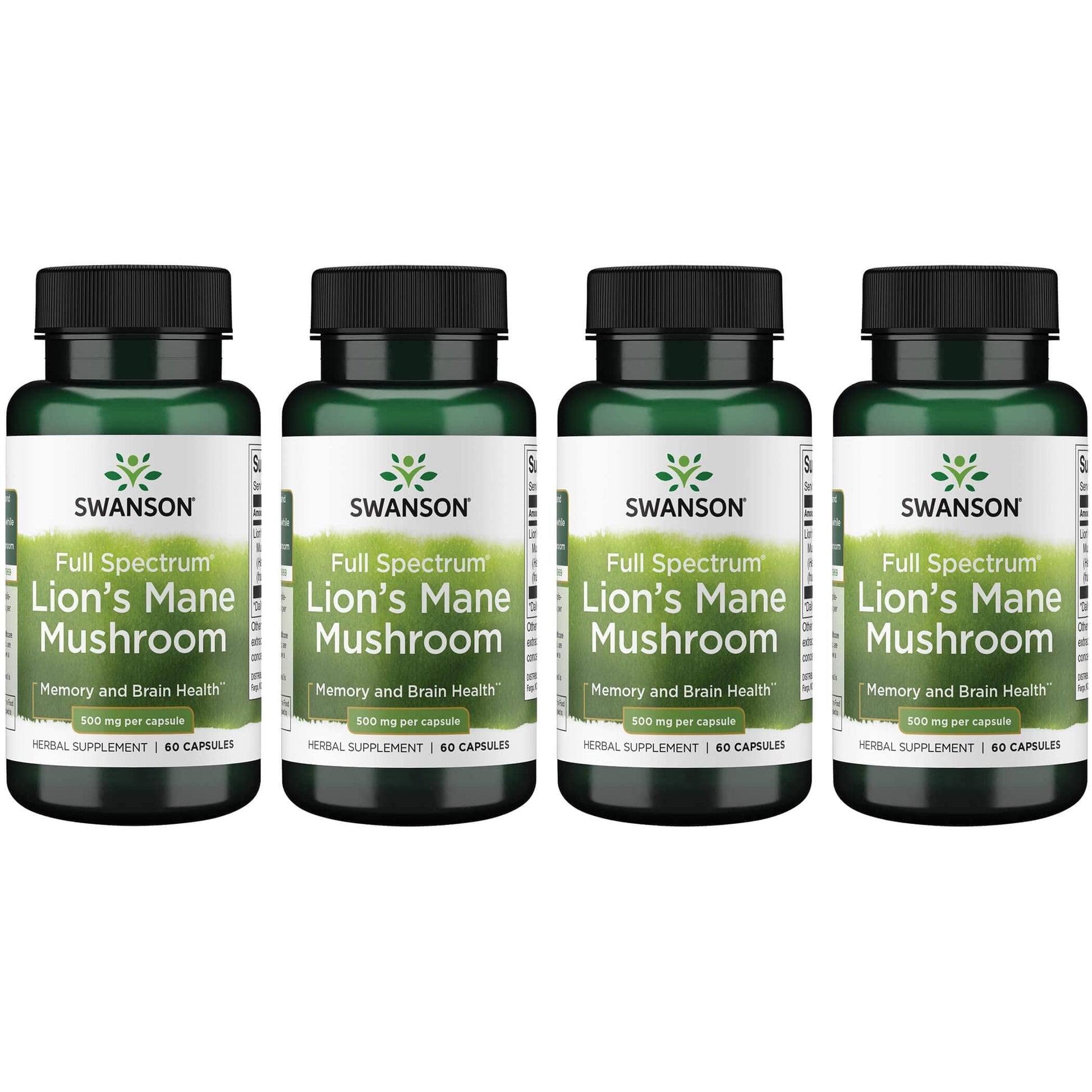 Swanson Lion's Mane Mushroom Capsules - 500 mg Each, 60 Capsules - Swanson uk supplements