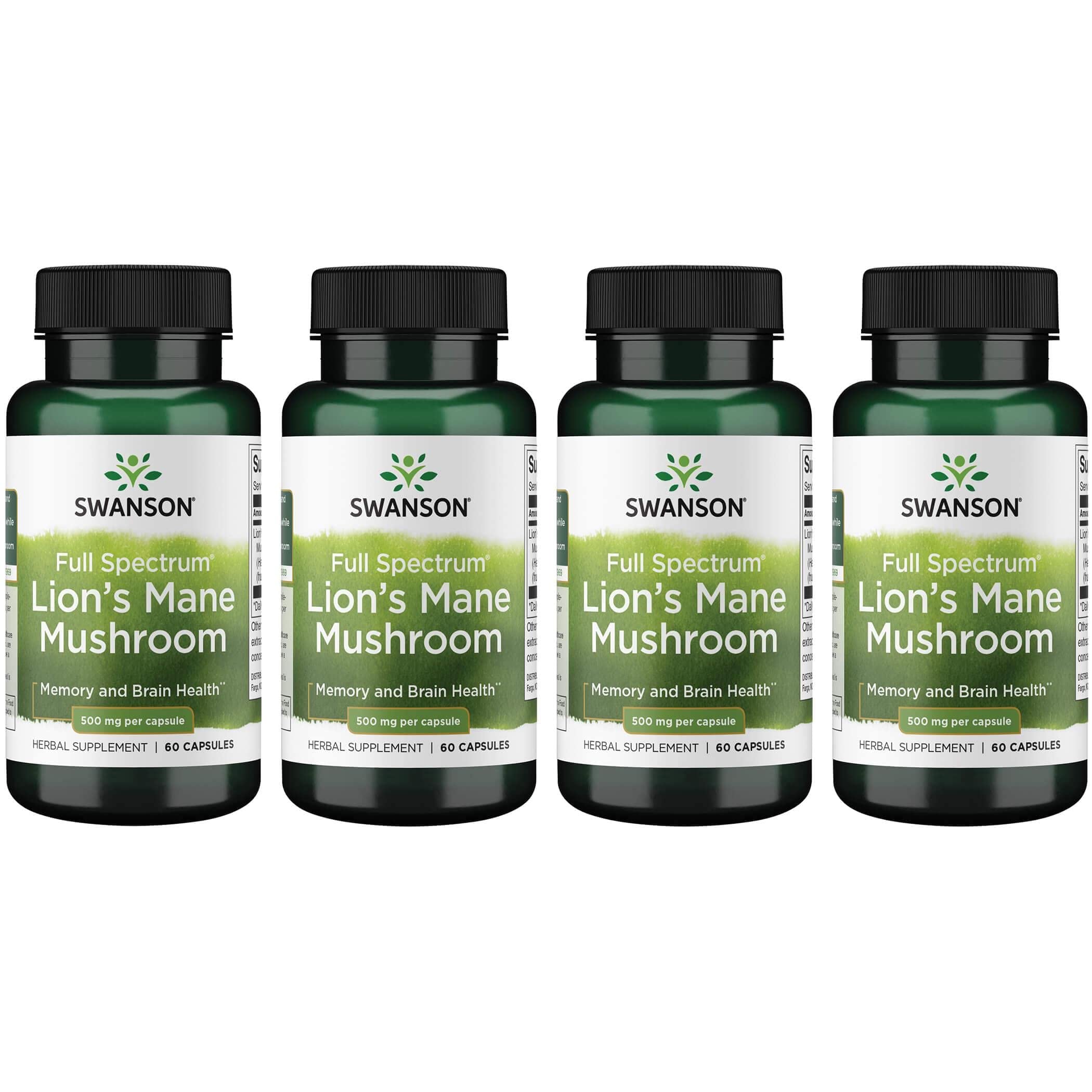 Swanson Lion's Mane Mushroom Capsules - 500 mg Each, 60 Capsules - Swanson uk supplements
