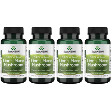 Swanson Lion's Mane Mushroom Capsules - 500 mg Each, 60 Capsules - Swanson uk supplements