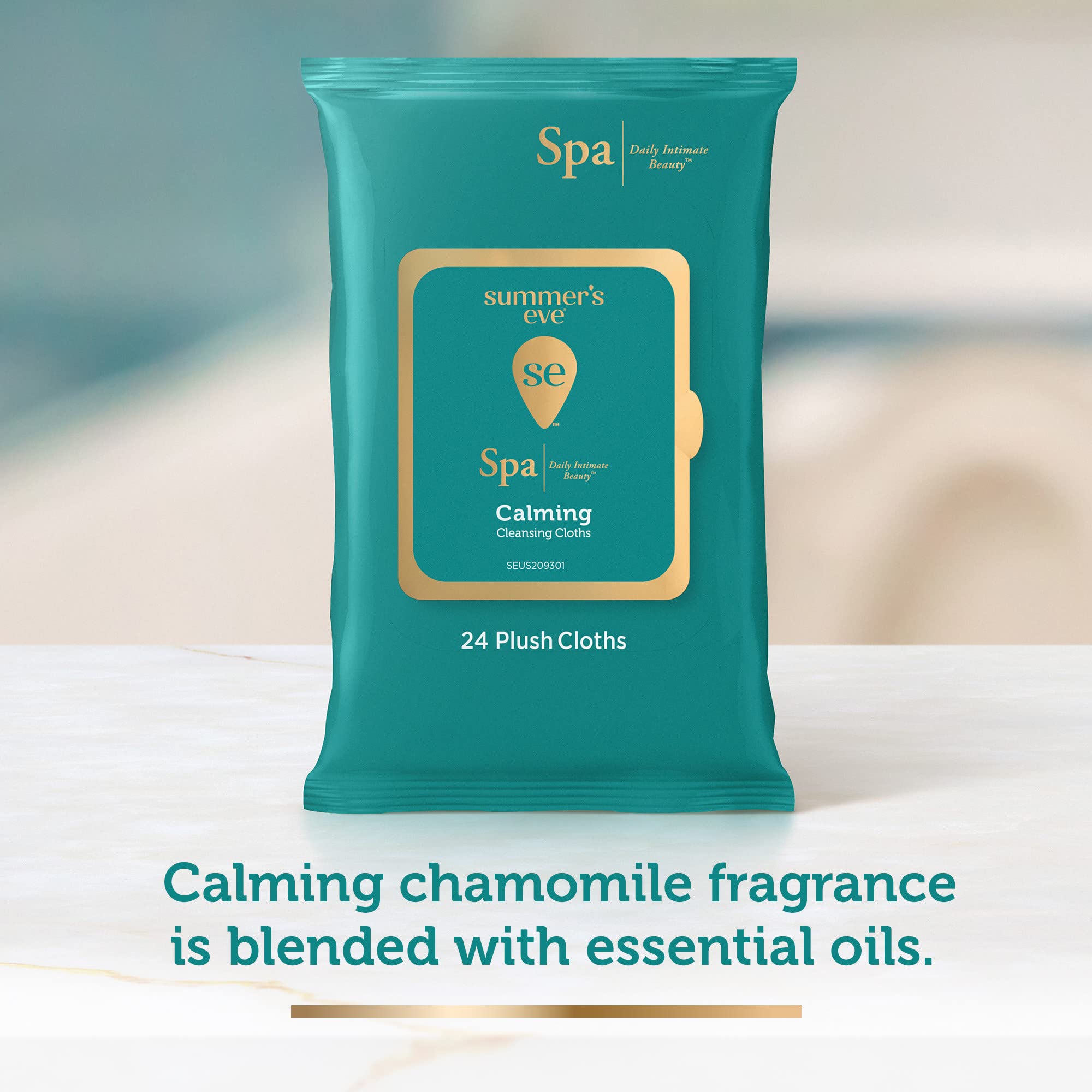 Summer's Eve Spa Calming Chamomile Feminine Wipes, 100% Plant Based*, pH balanced Plush Cloths Summer's Eve uk supplements
