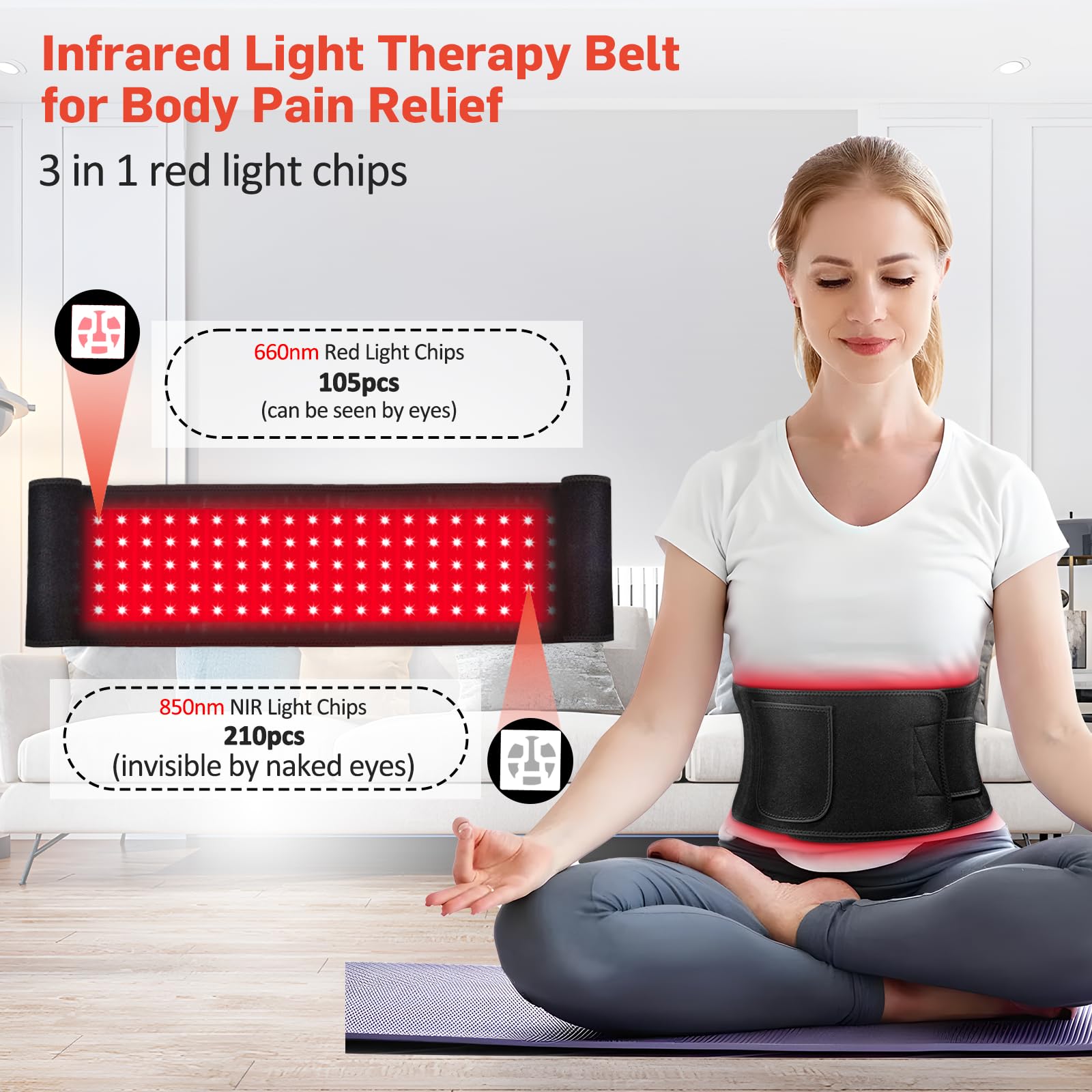 Red Light Therapy for Body, Infrared Light Therapy for Shoulder Waist Muscle Pain Relief GMOWNW uk supplements